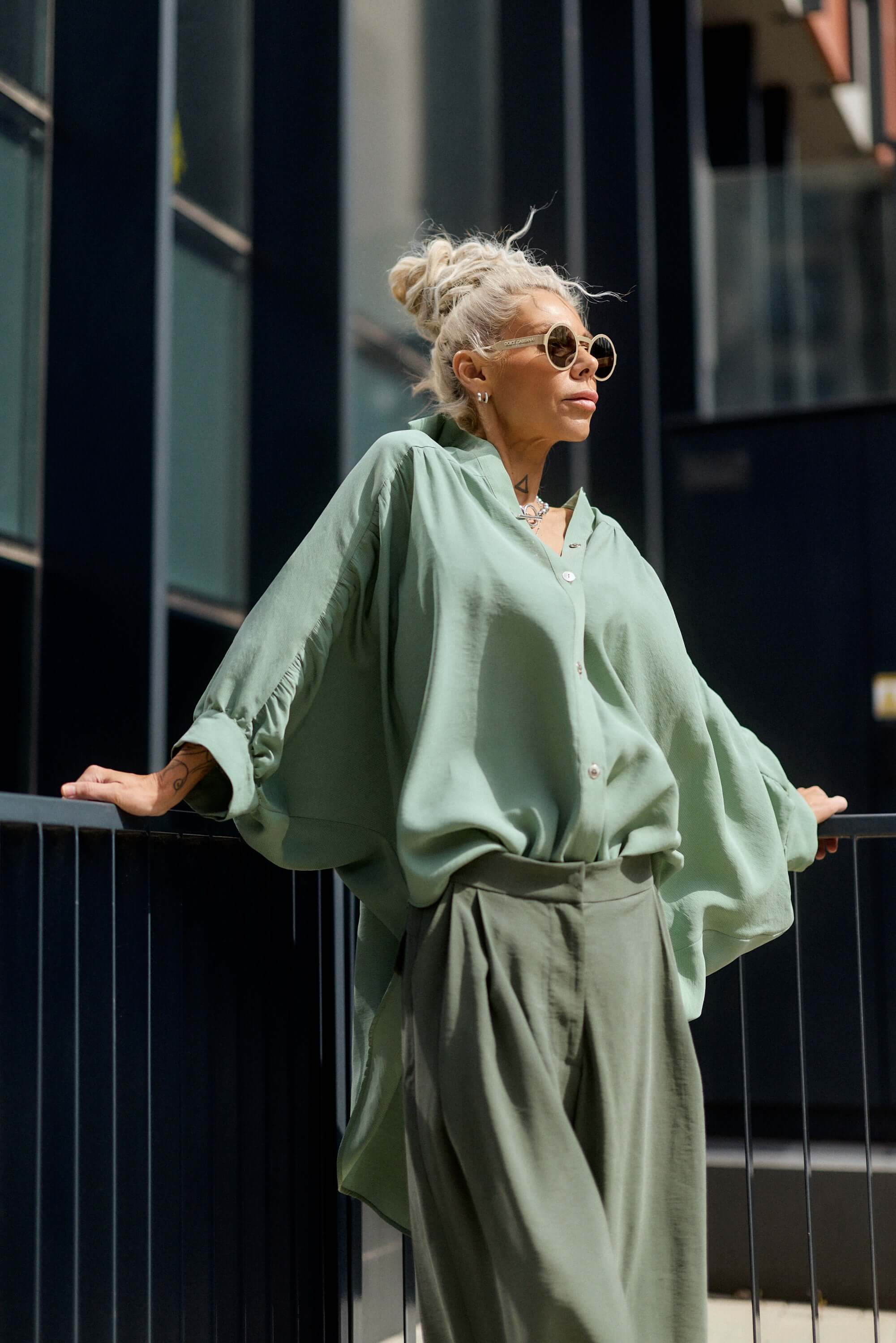 Green Wide-Leg Pants - Image 5