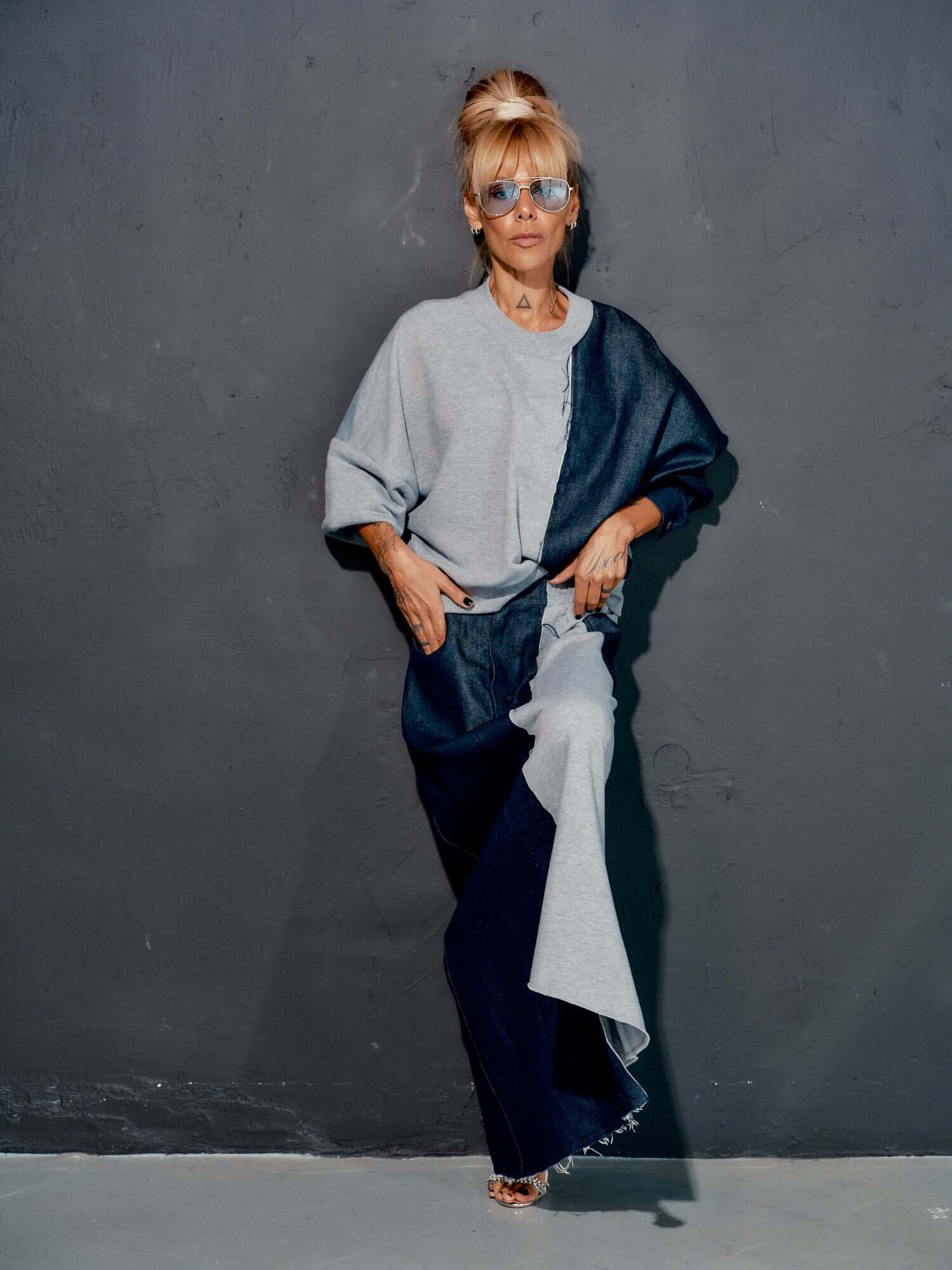 Grey and Denim Co-Ord Set - Image 3