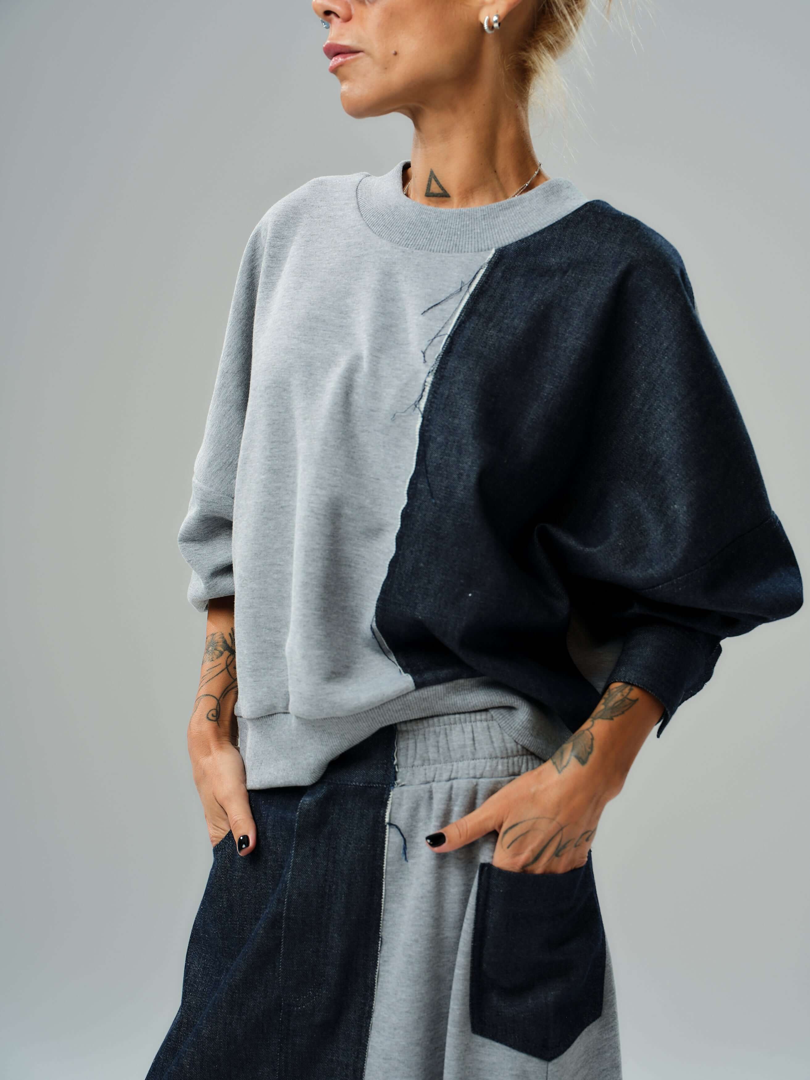 Grey and Denim Co-Ord Set - Image 4