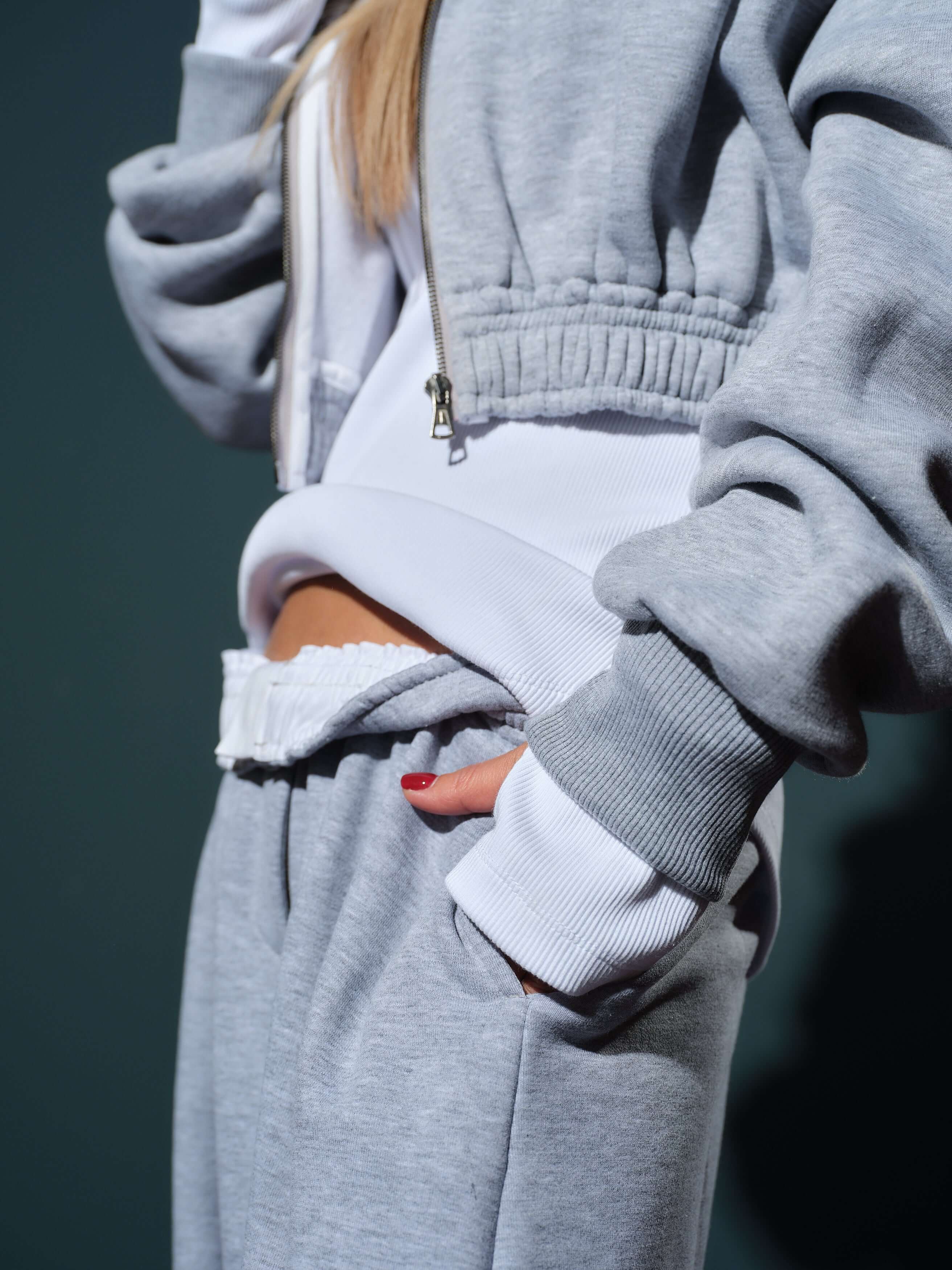 Grey Oversized Hoodie Set - Image 9