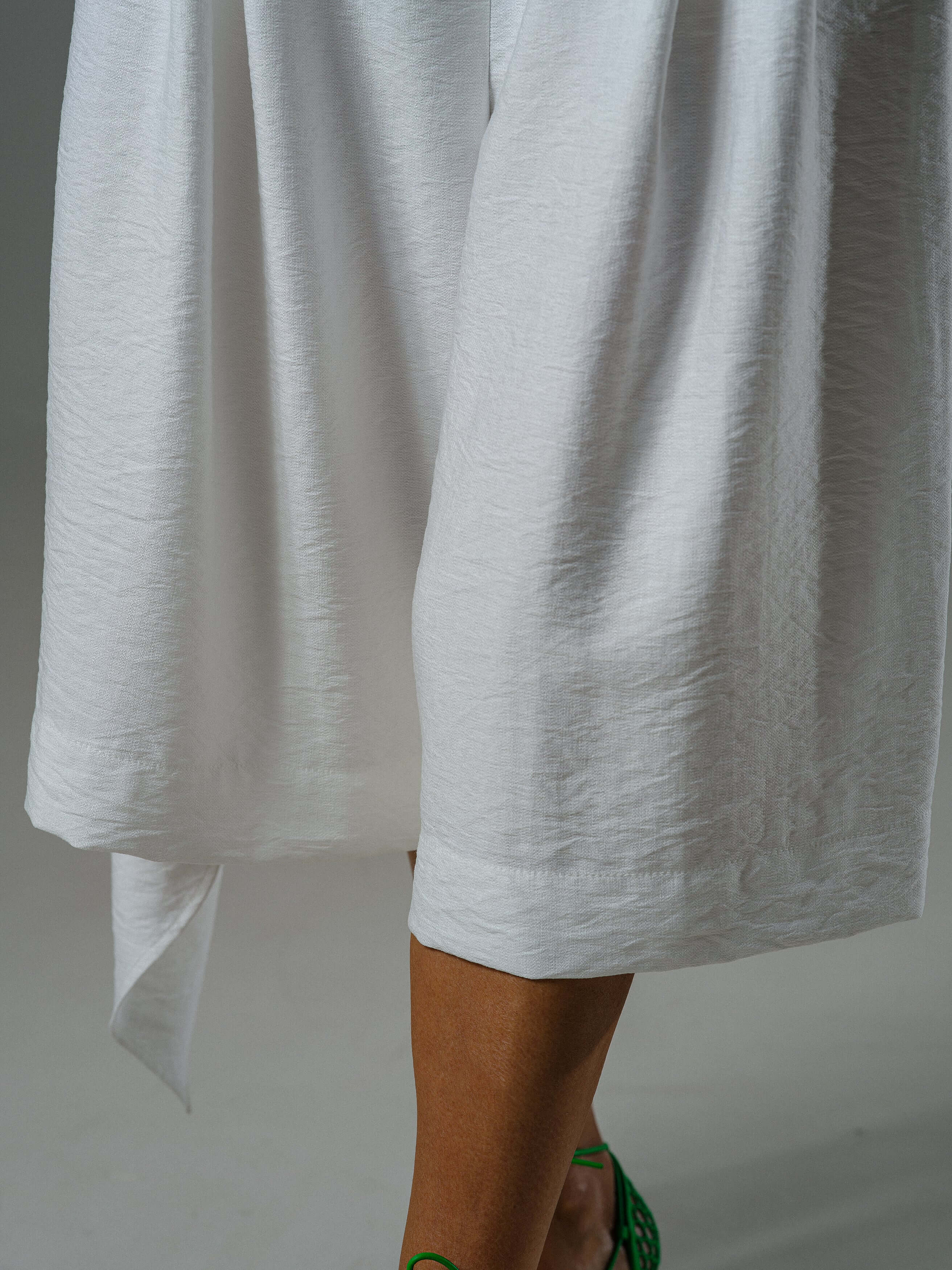 Ivory Draped Blouse and Bermuda Pants Co-Ord - Image 5