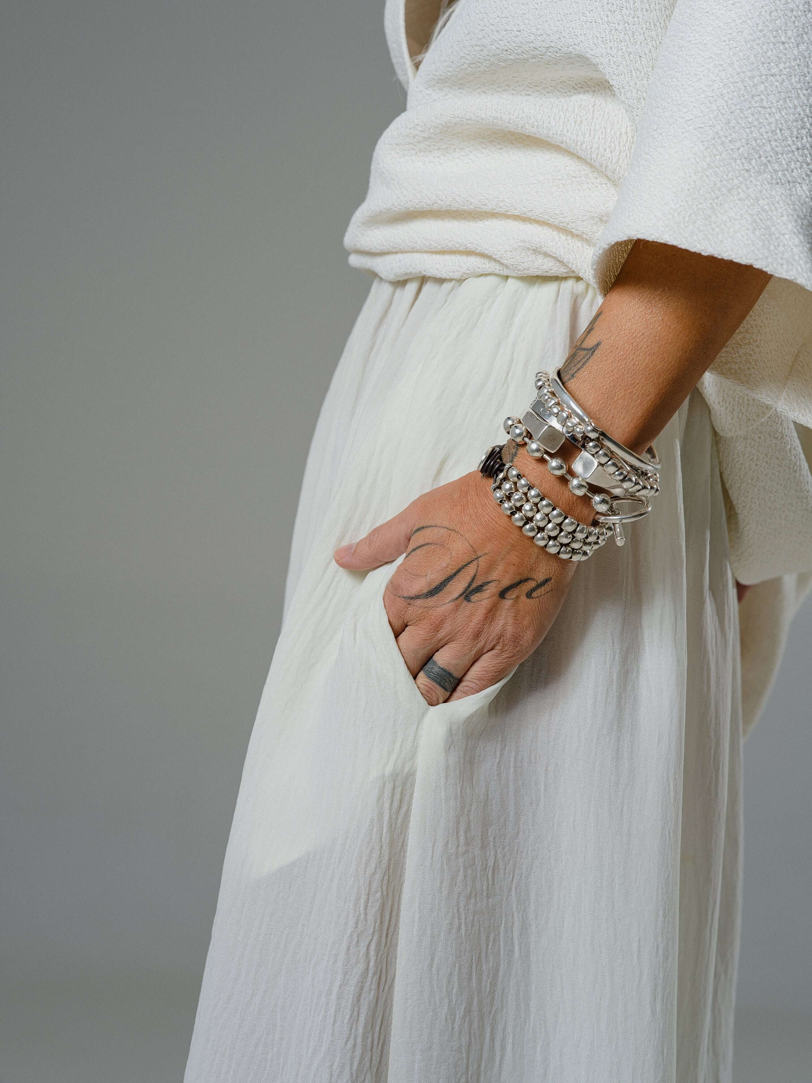Ivory Textured Wide Leg Pants - Image 5