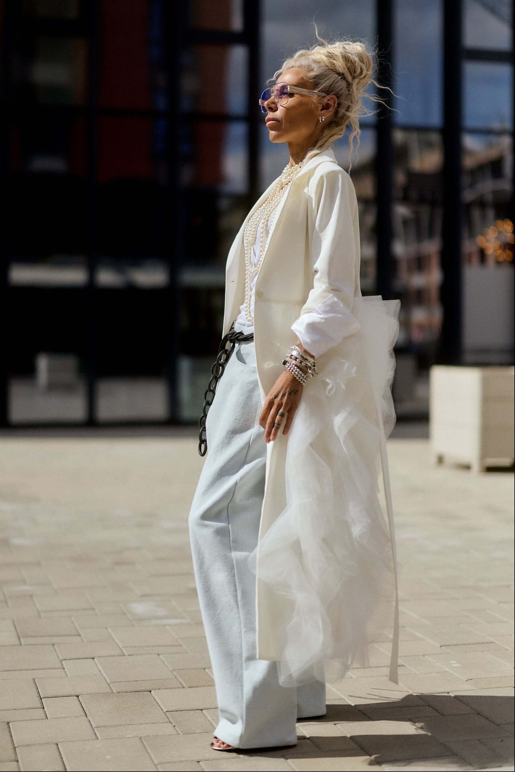Off-white Tulle Detail Blazer - Image 6