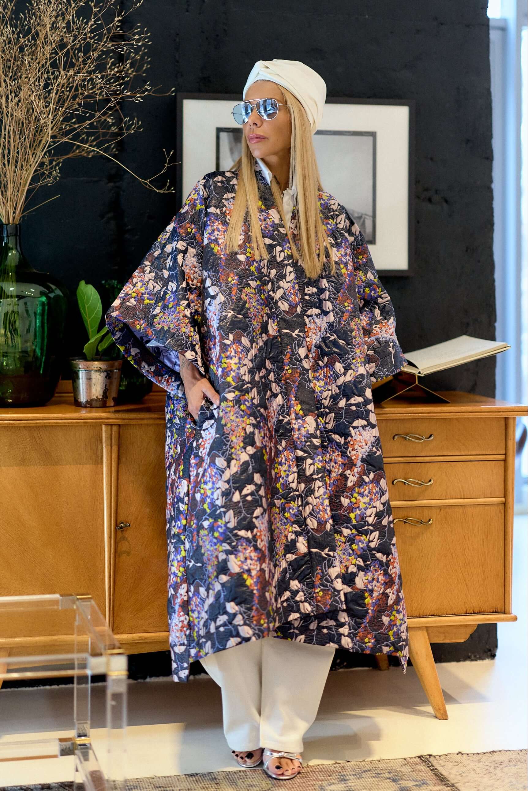 Oversized Floral Kimono Coat - Image 2