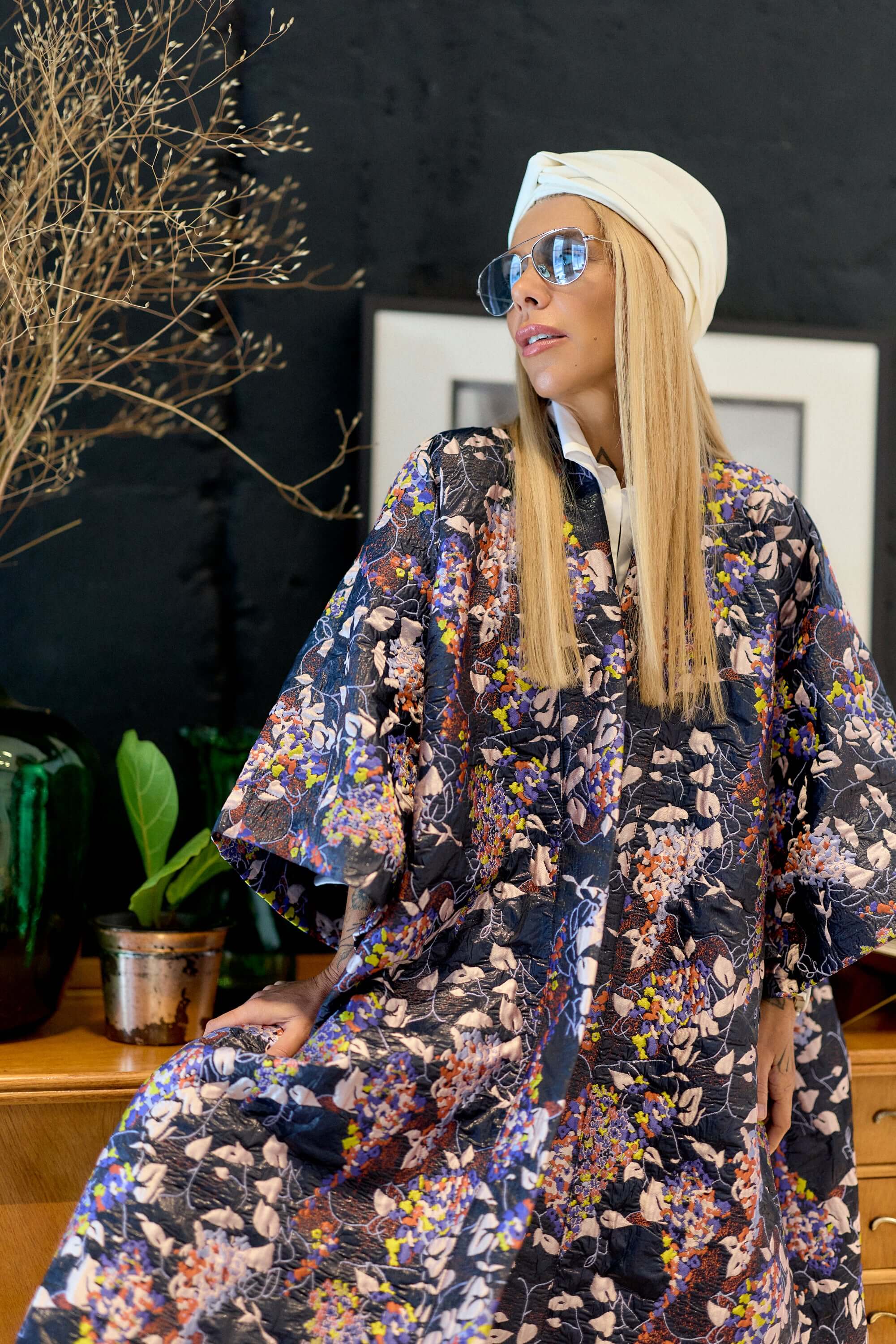 Oversized Floral Kimono Coat - Image 3