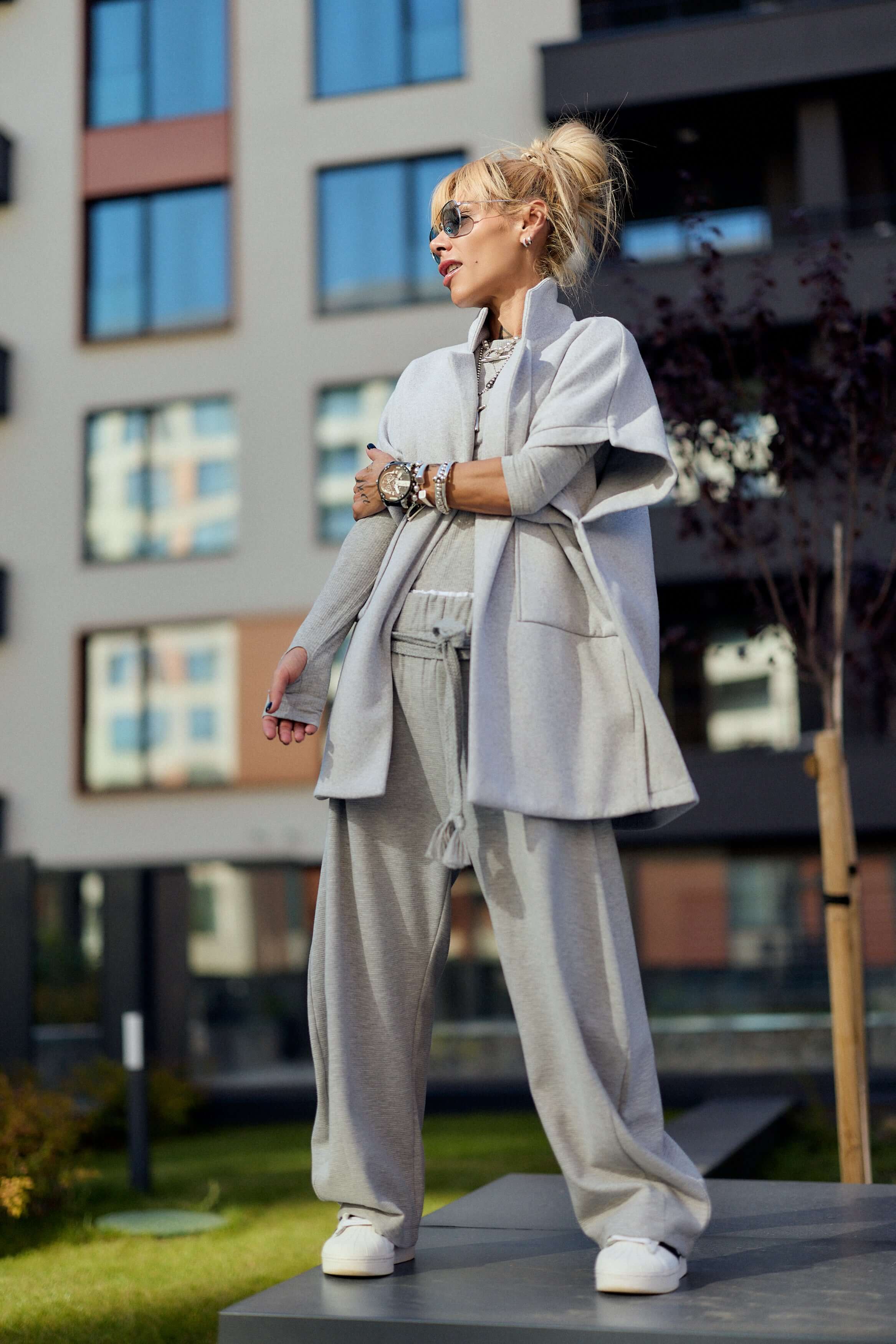 Oversized Grey Three-Piece Set