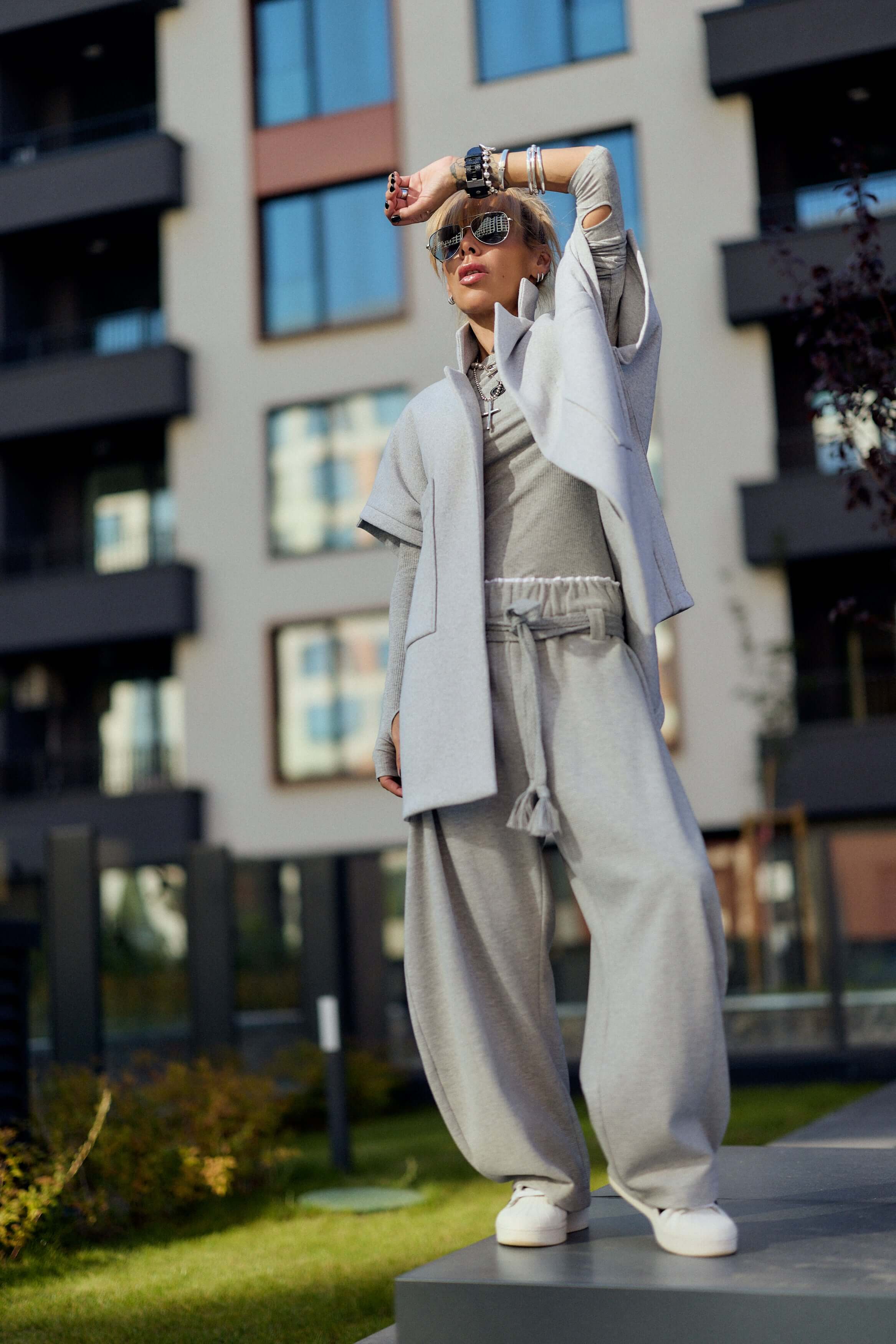 Oversized Grey Three-Piece Set - Image 3