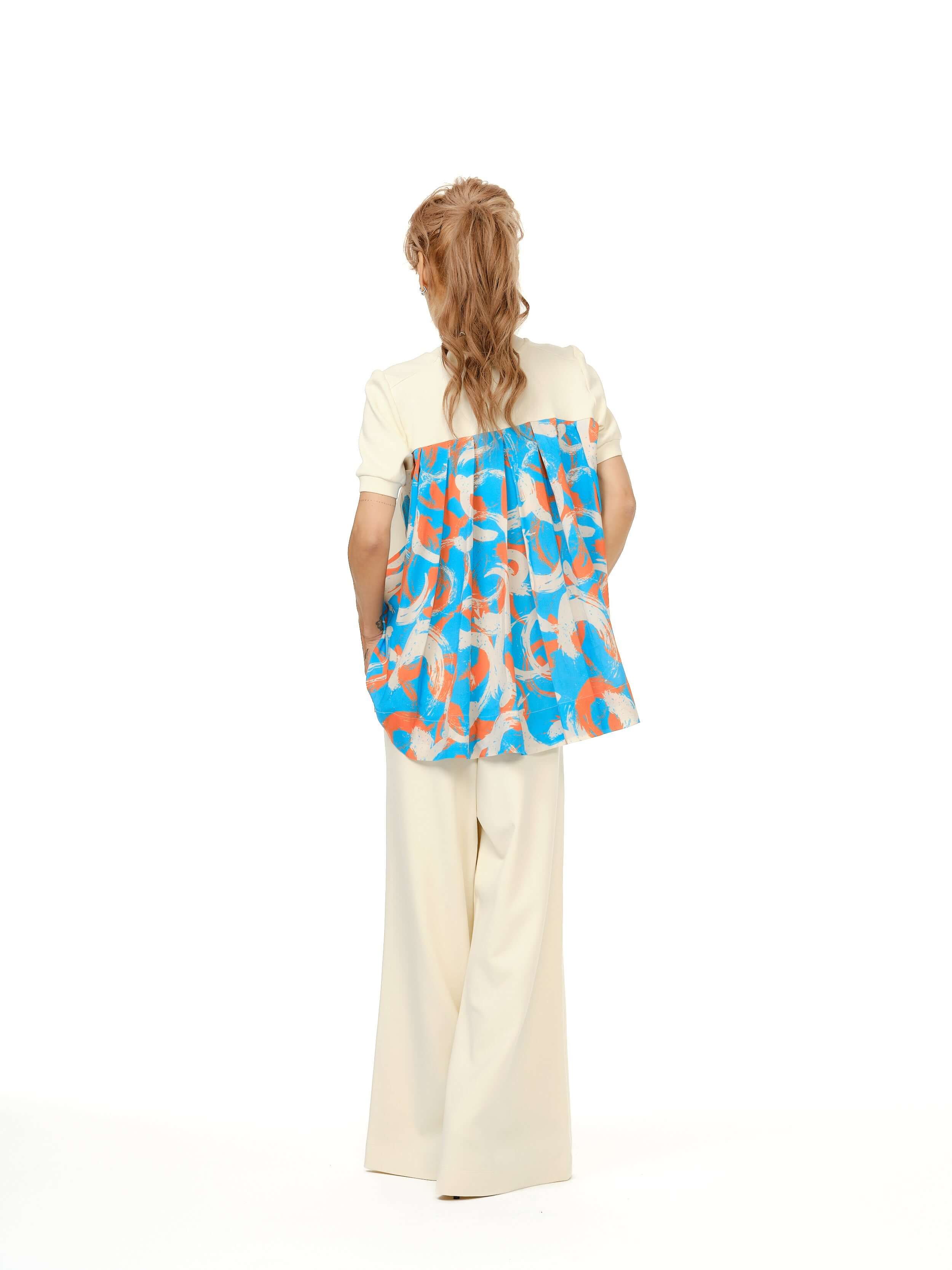 Patterned-Back Puff-Sleeve Co-Ord Set - Image 6