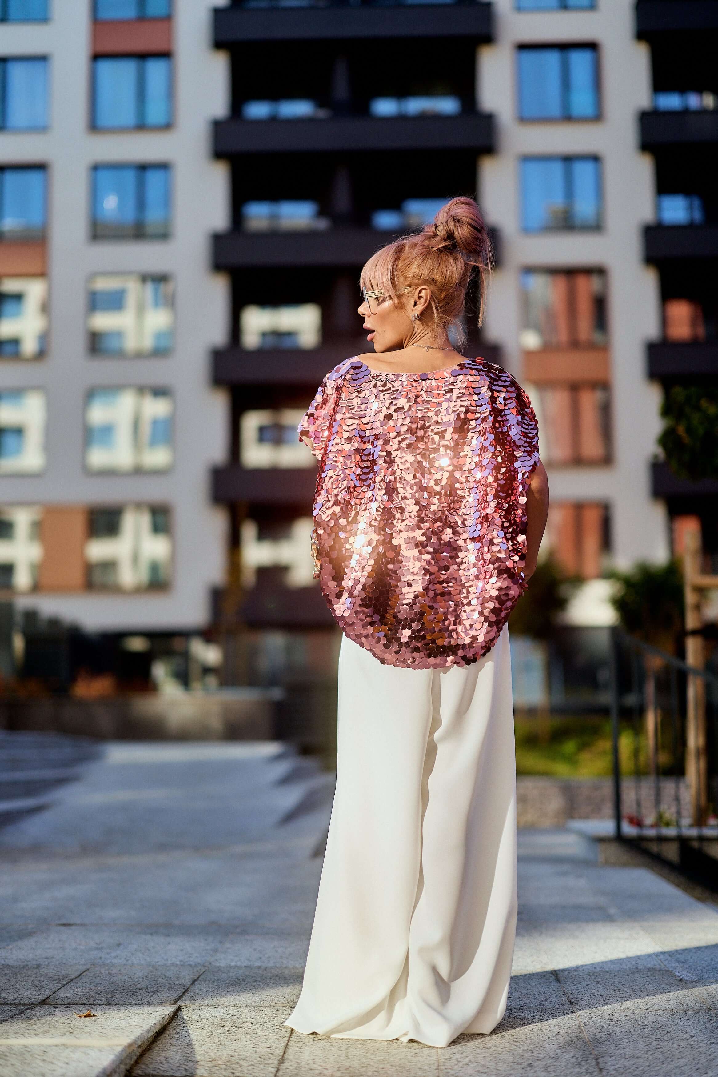 Pink Sequin Oversized Top - Image 4