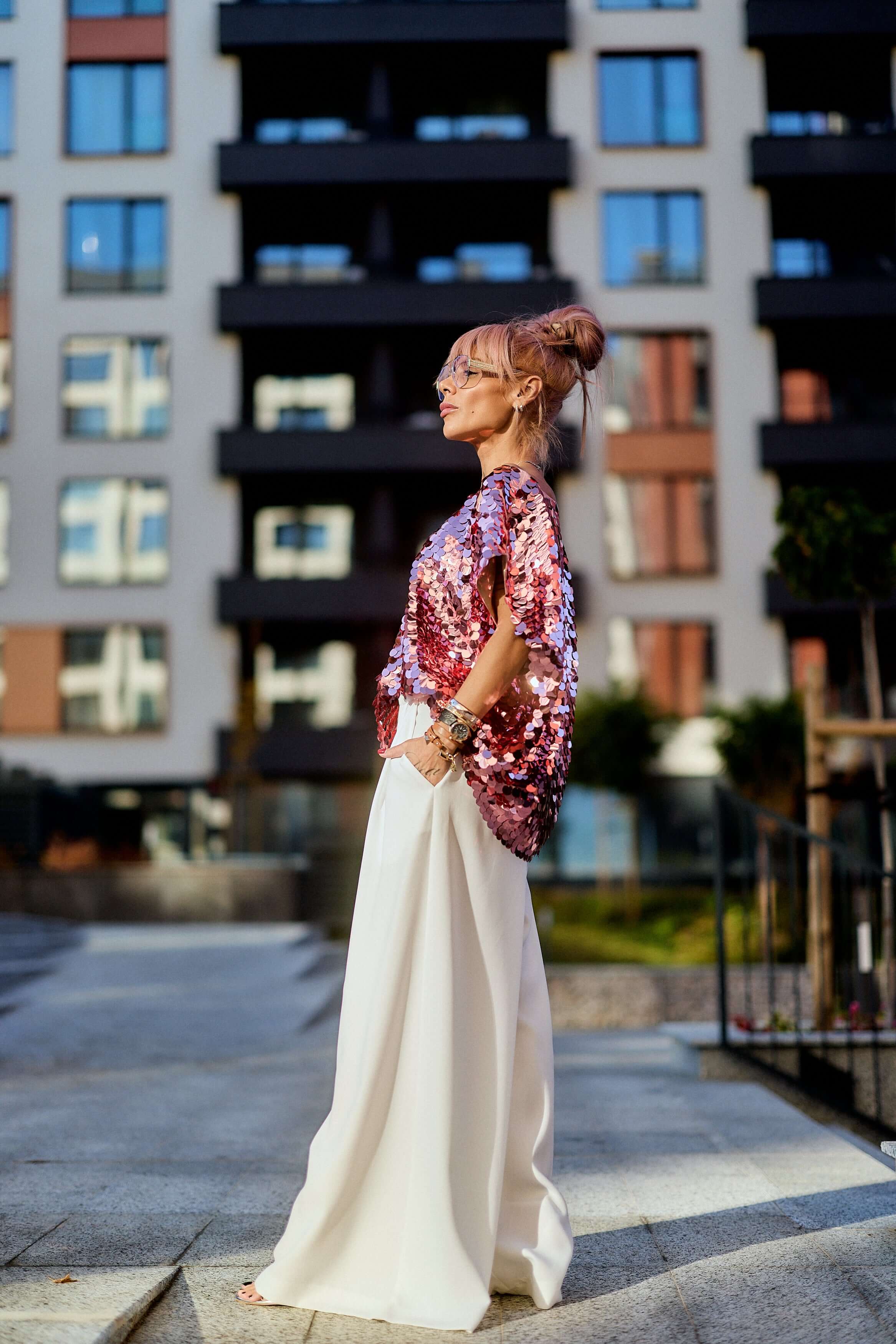 Pink Sequin Oversized Top - Image 5