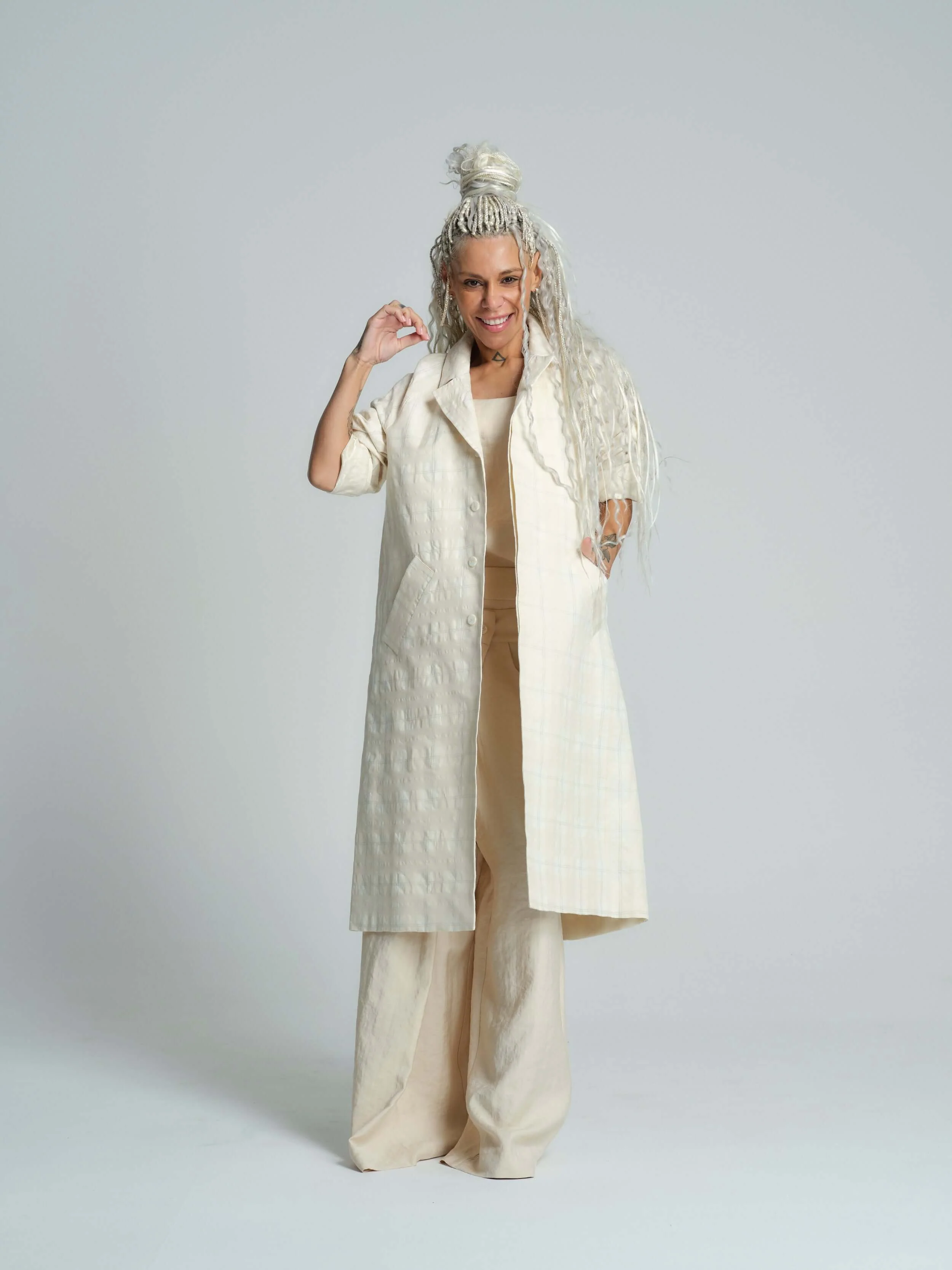 Plaid Linen-Blend Jacket - Image 3