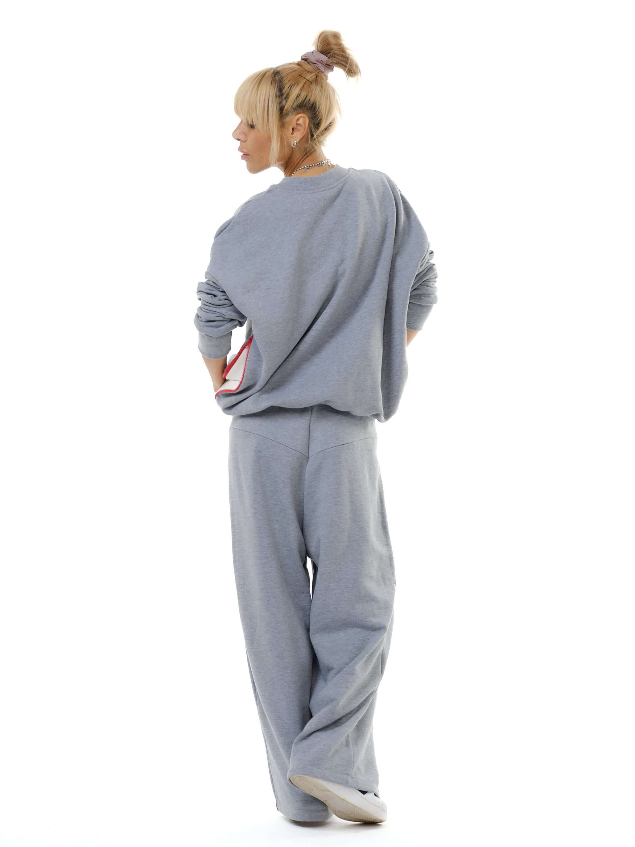 Relaxed Grey Two-Piece Set with Hidden Details - Image 9