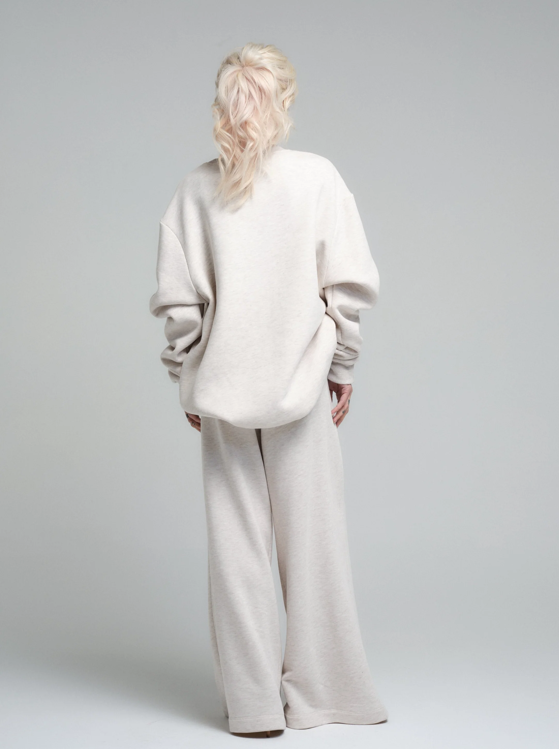 Soft Ecru Cotton-Blend Loungewear Set - Image 3