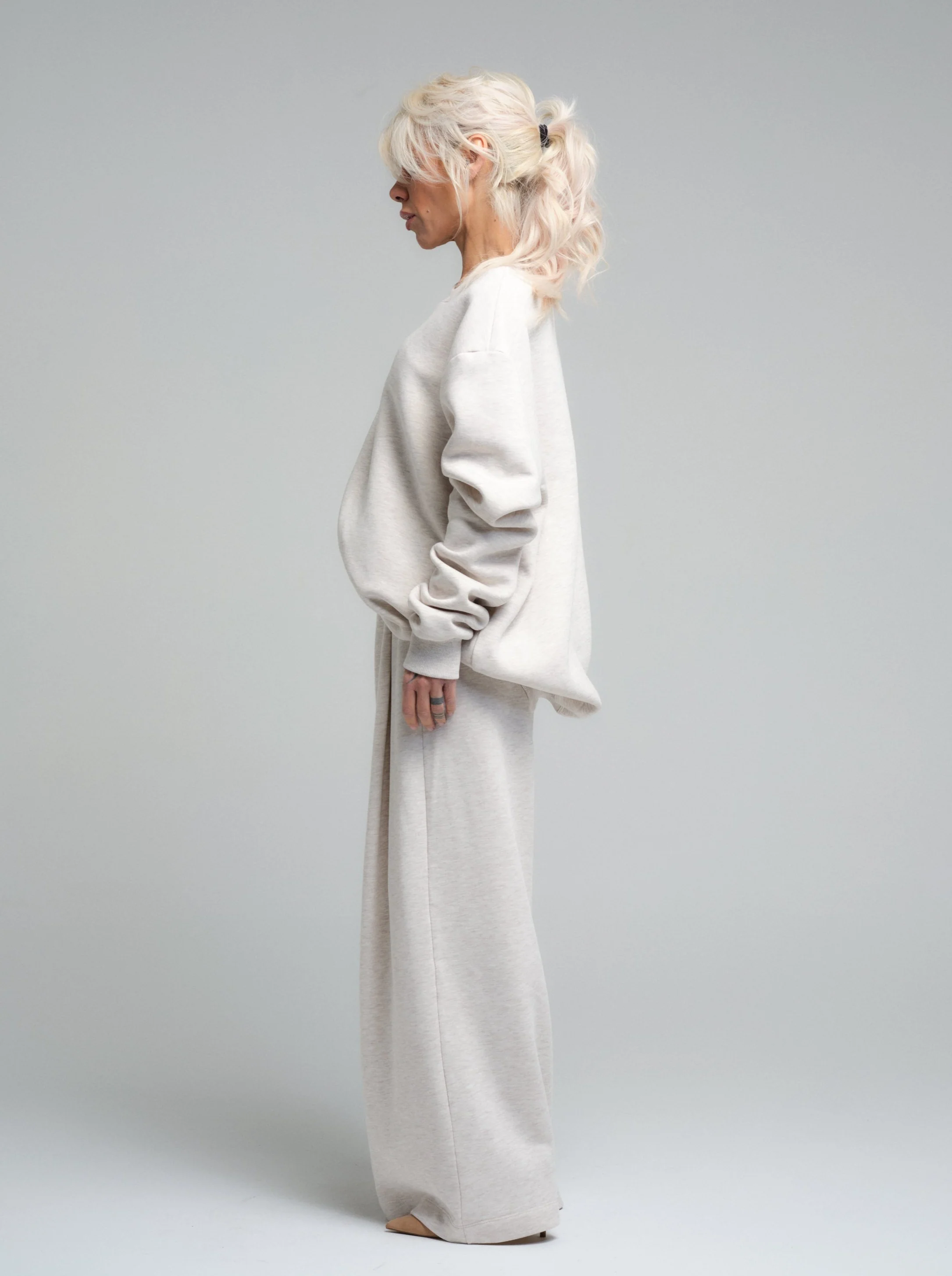 Soft Ecru Cotton-Blend Loungewear Set - Image 4