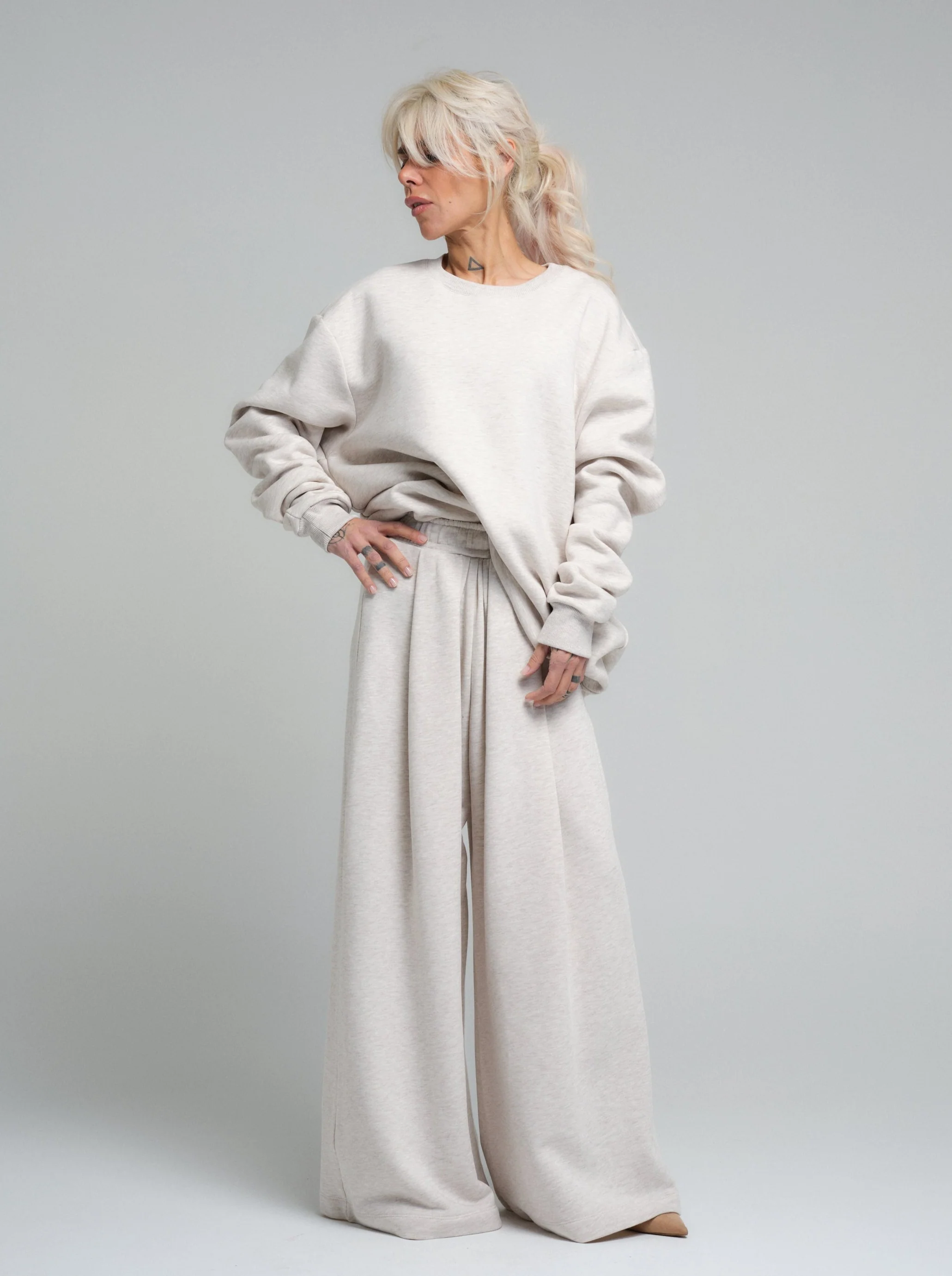 Soft Ecru Cotton-Blend Loungewear Set - Image 6