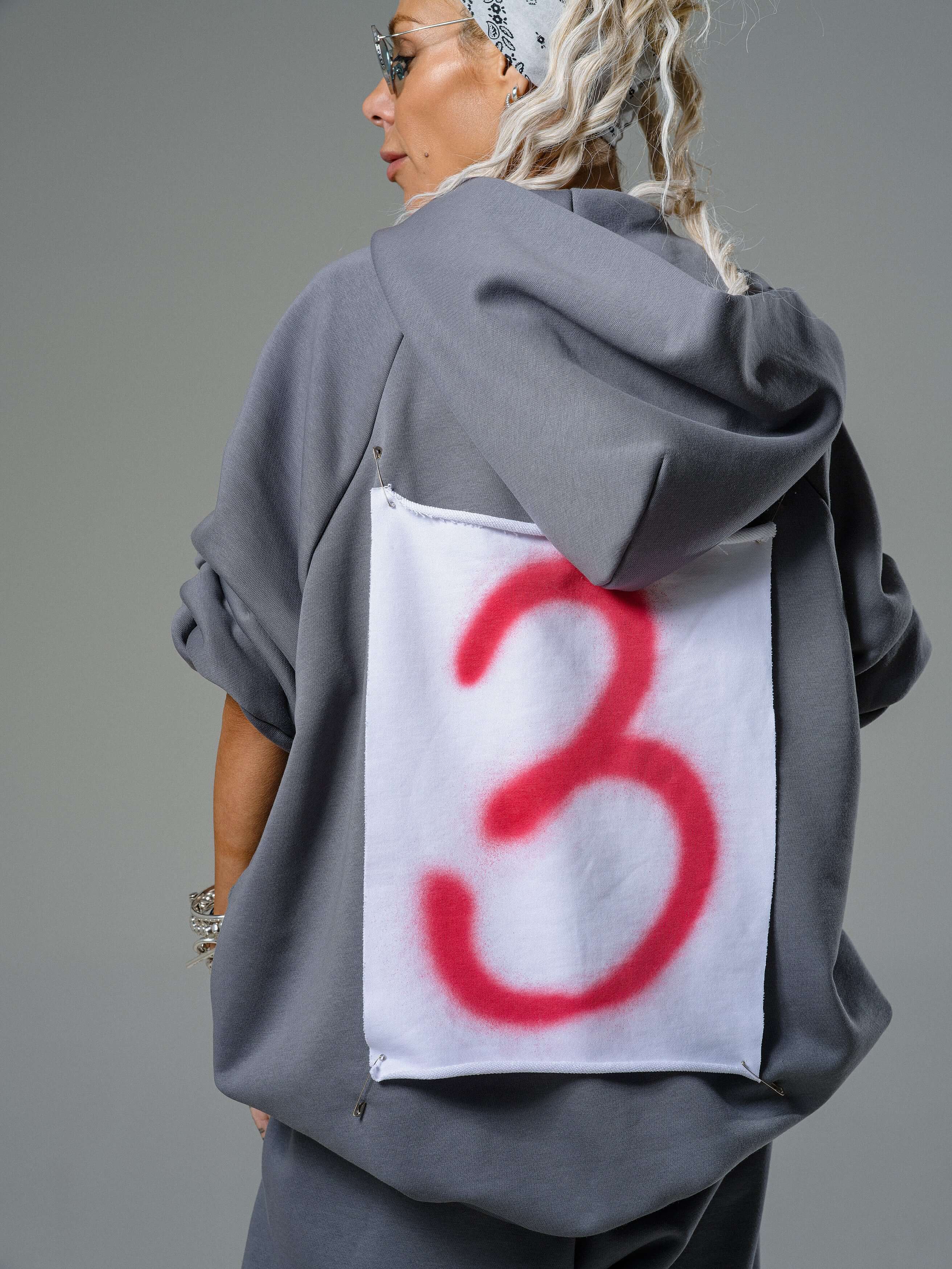 Steel Grey Zip Hoodie and Jogger Set - Image 3
