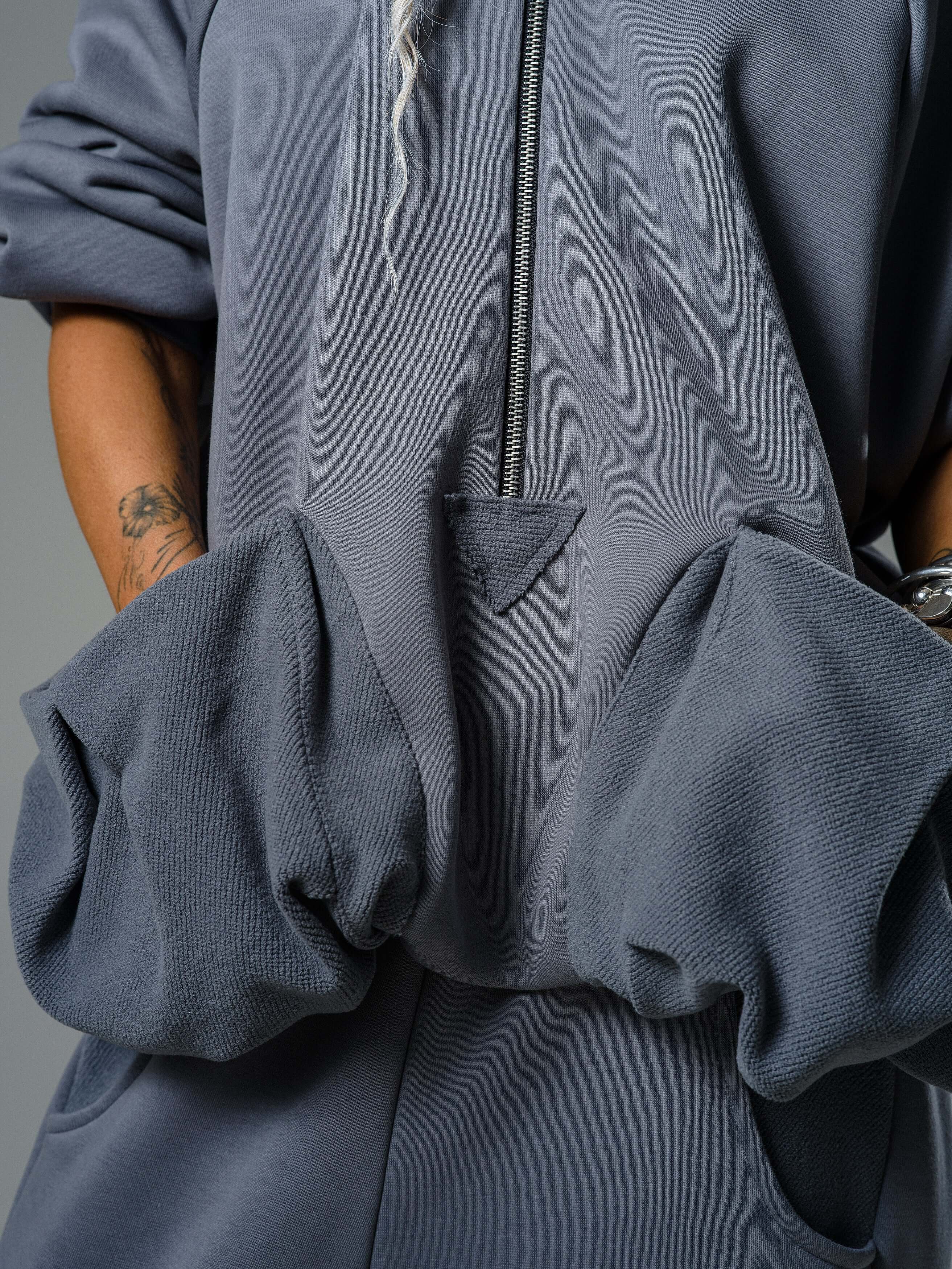 Steel Grey Zip Hoodie and Jogger Set - Image 6