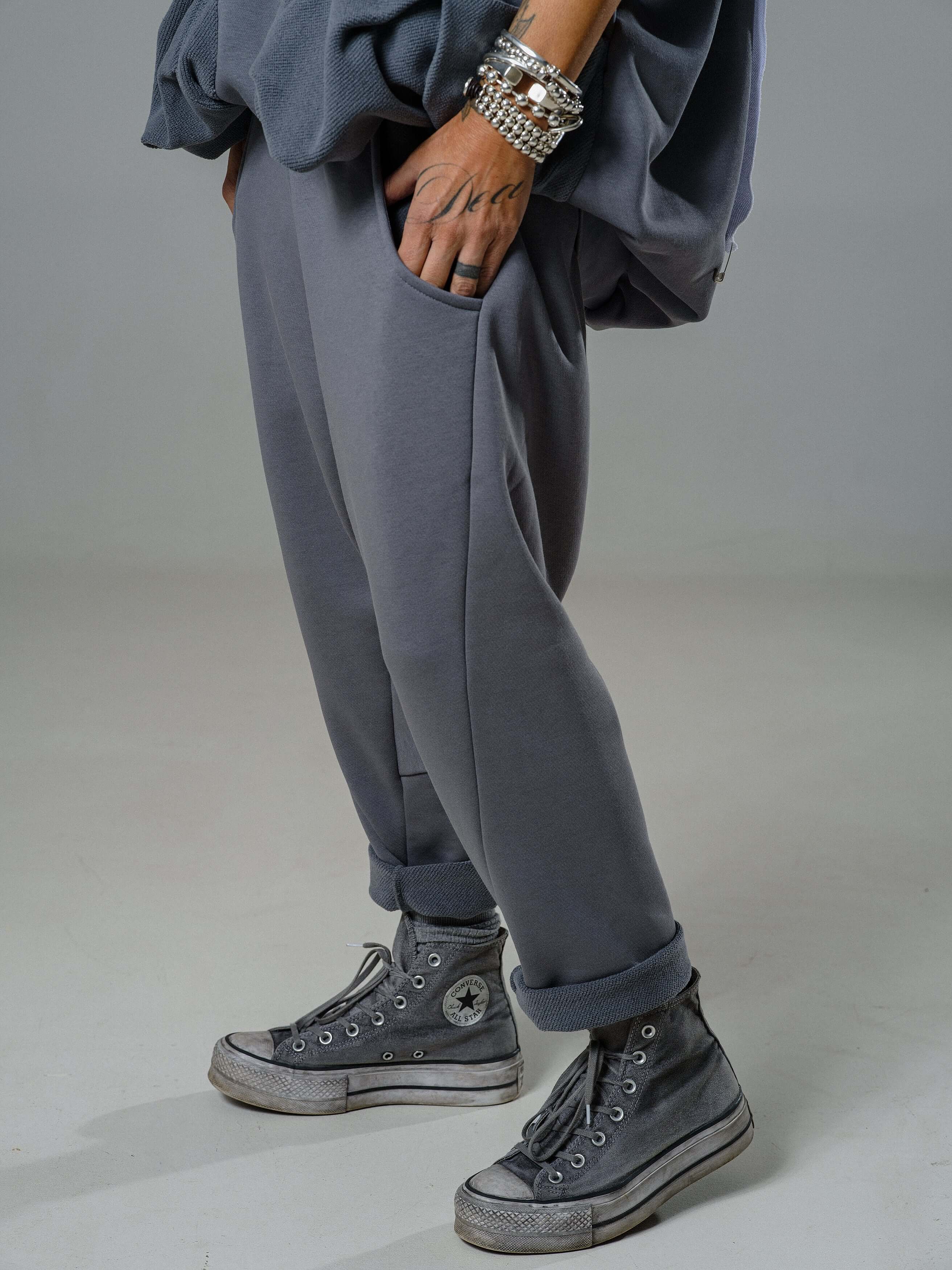 Steel Grey Zip Hoodie and Jogger Set - Image 8