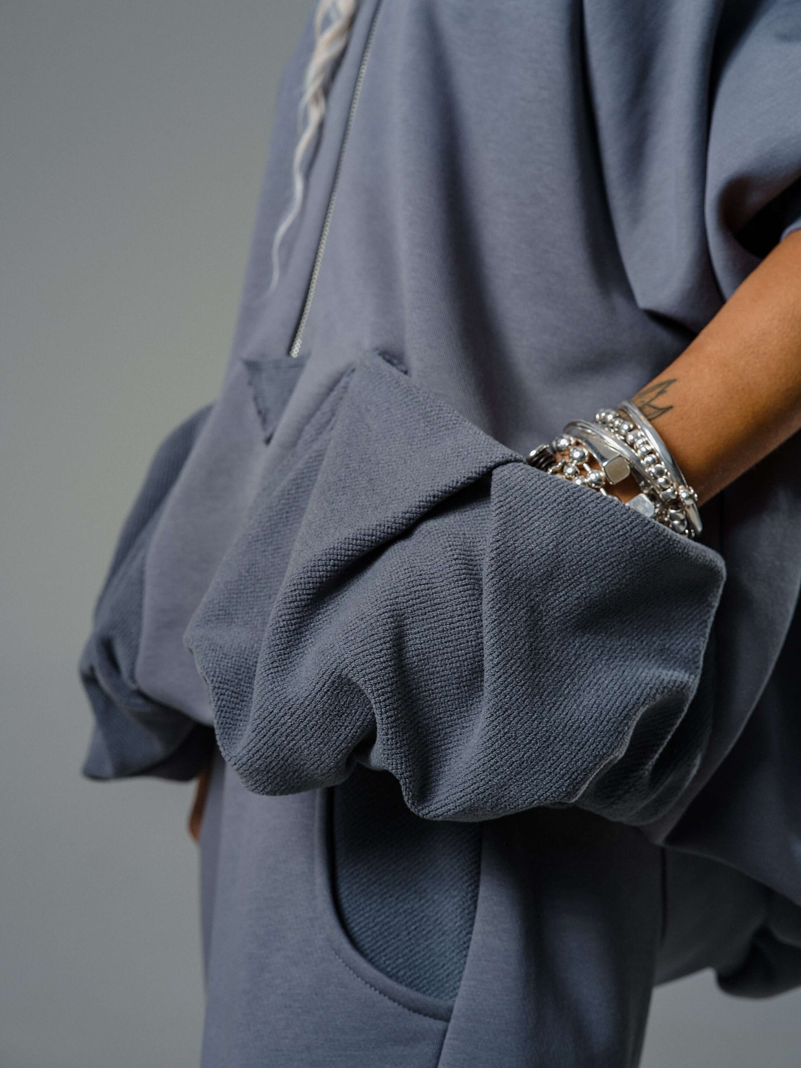 Steel Grey Zip Hoodie and Jogger Set - Image 9