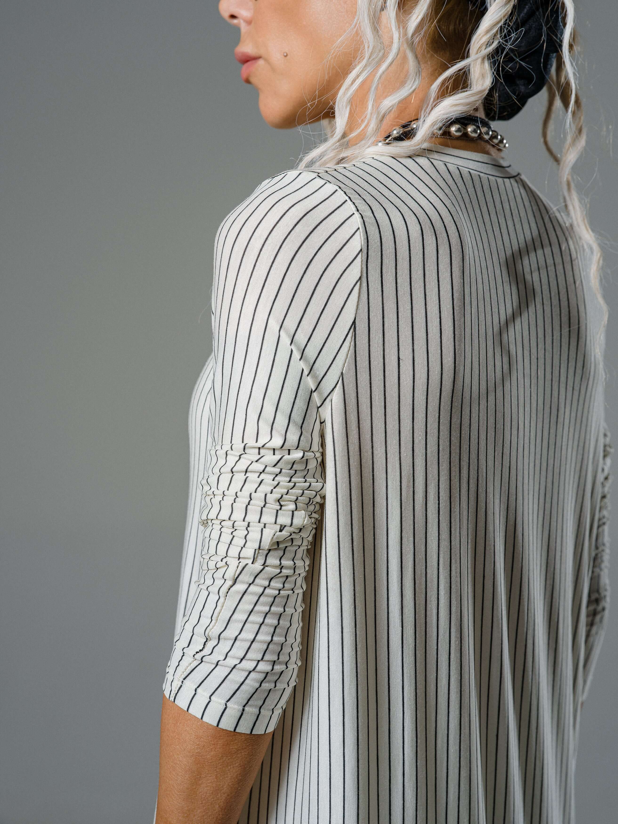 Striped Longline Top and Wide Leg Pants Set - Image 8