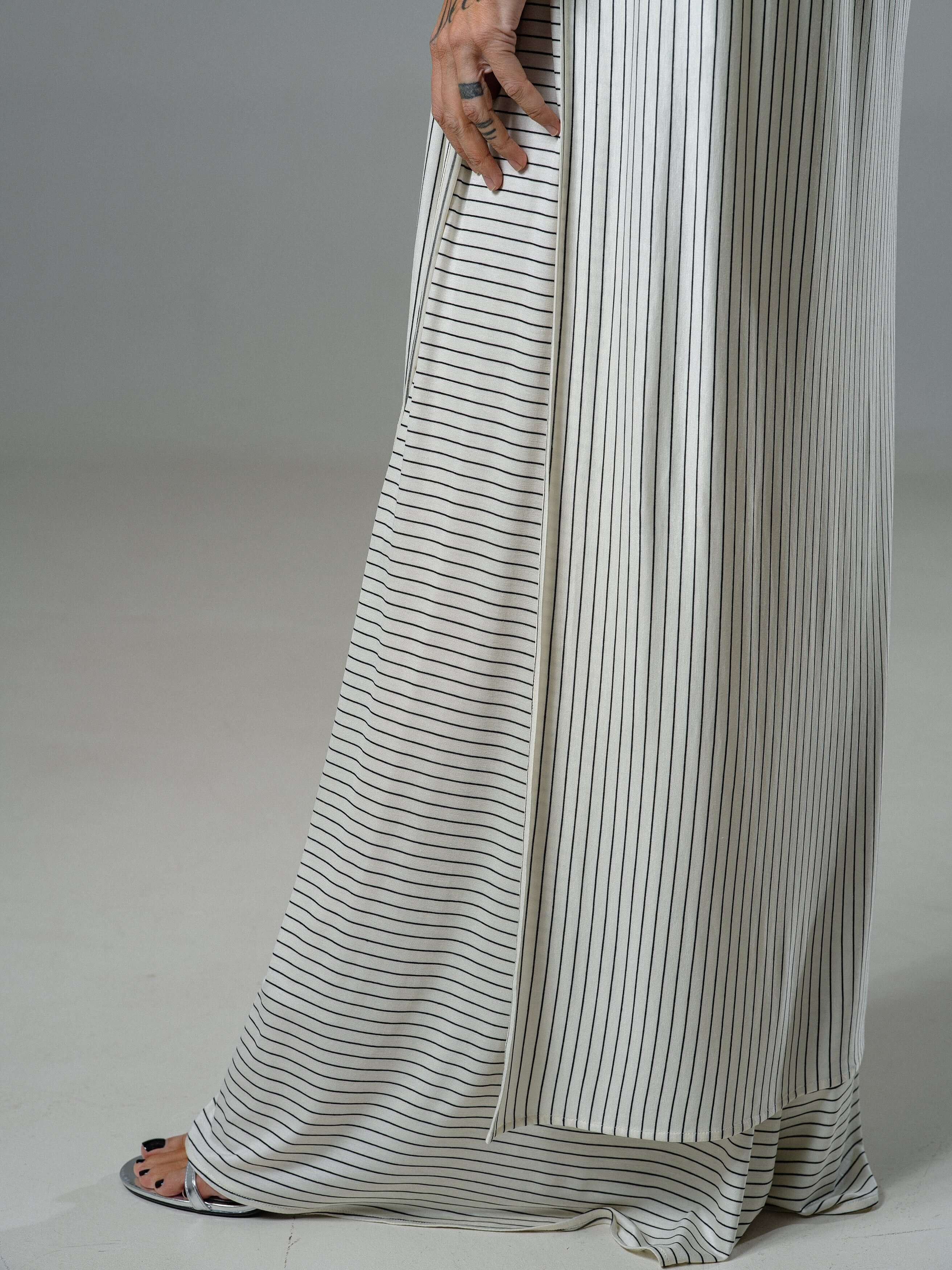 Striped Longline Top and Wide Leg Pants Set - Image 9