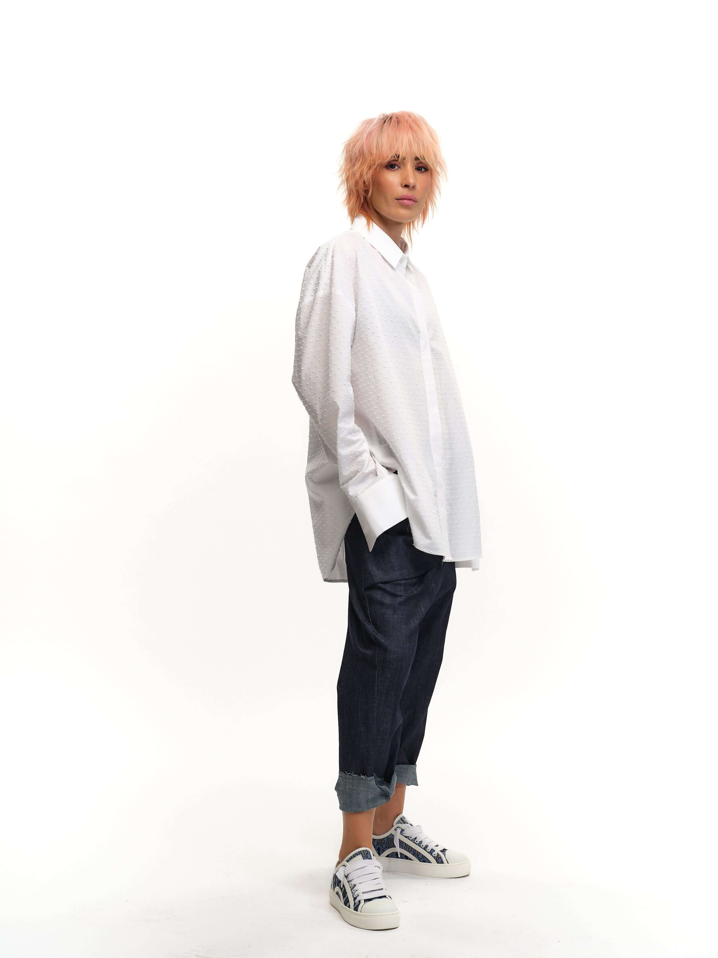 Swiss-Dot Button-Down Shirt - Image 3