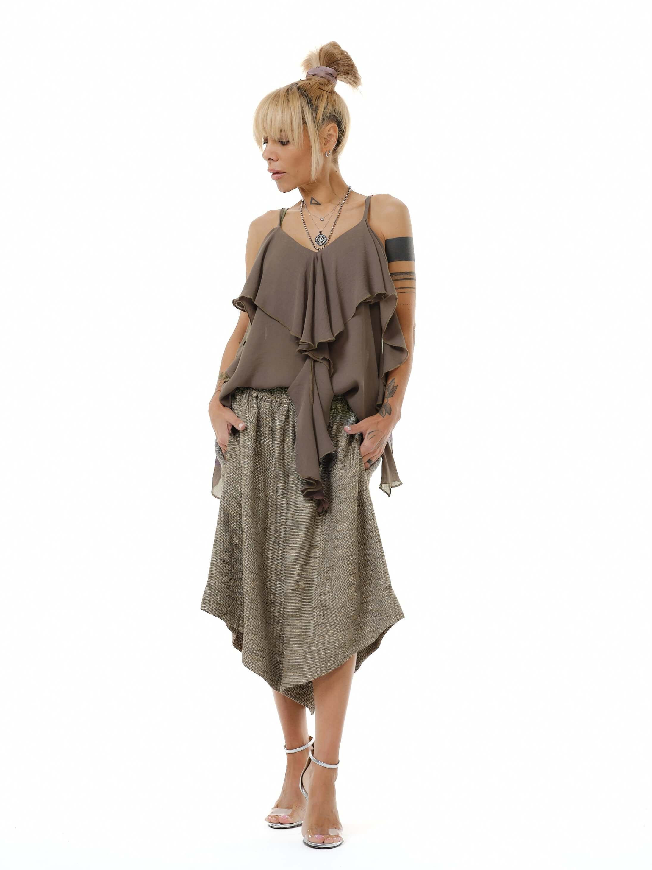 Textured Drop-Crotch Pants - Image 3