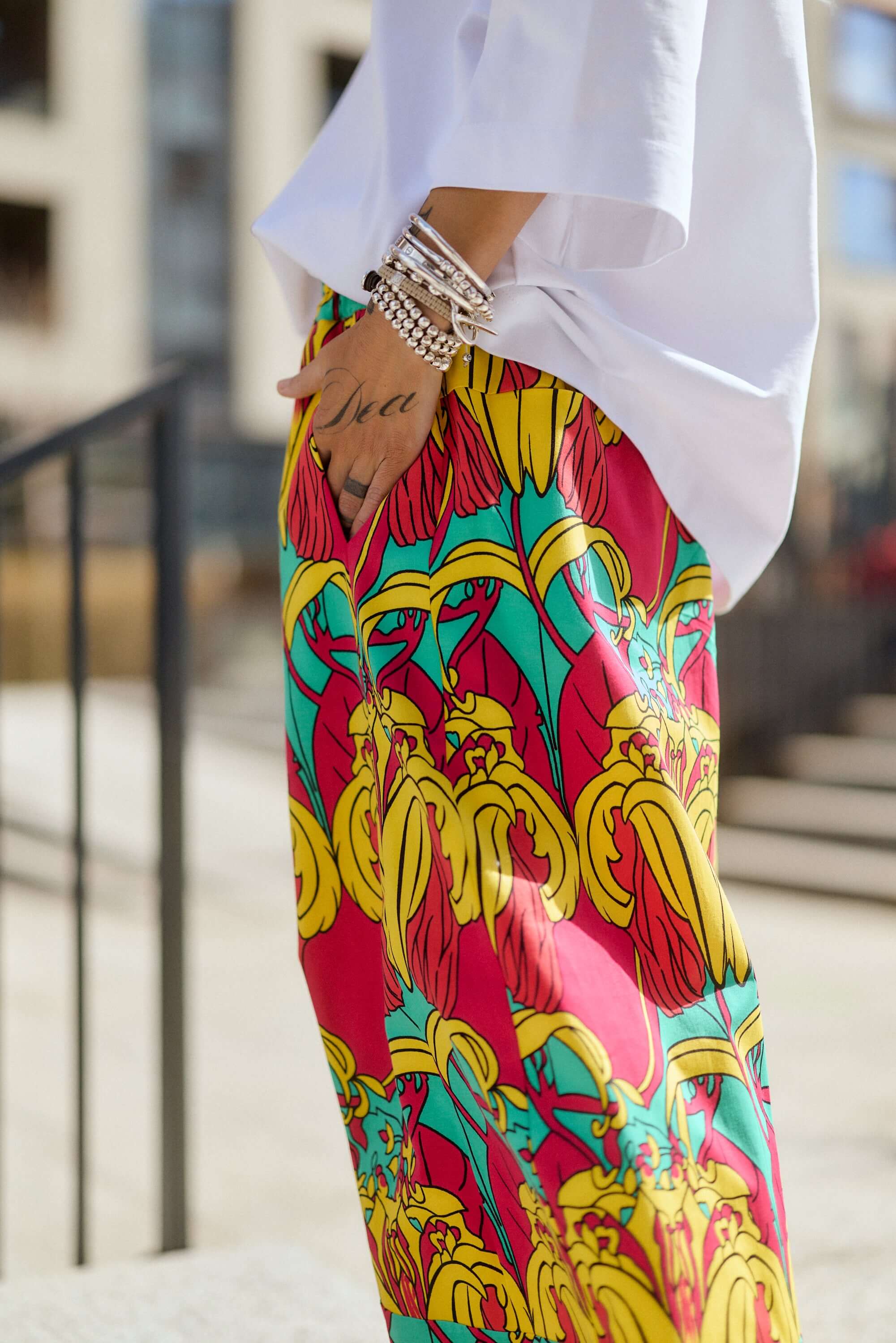 Wide-Leg Printed Pants - Image 3