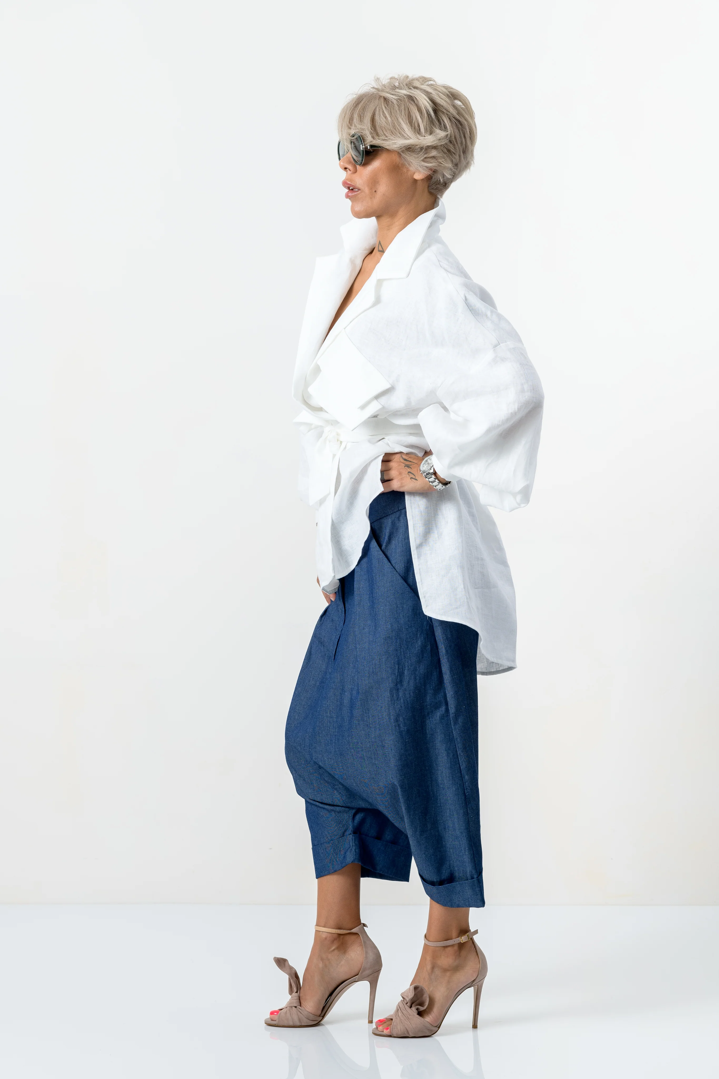 White Asymmetric Extravagant Shirt - Image 13