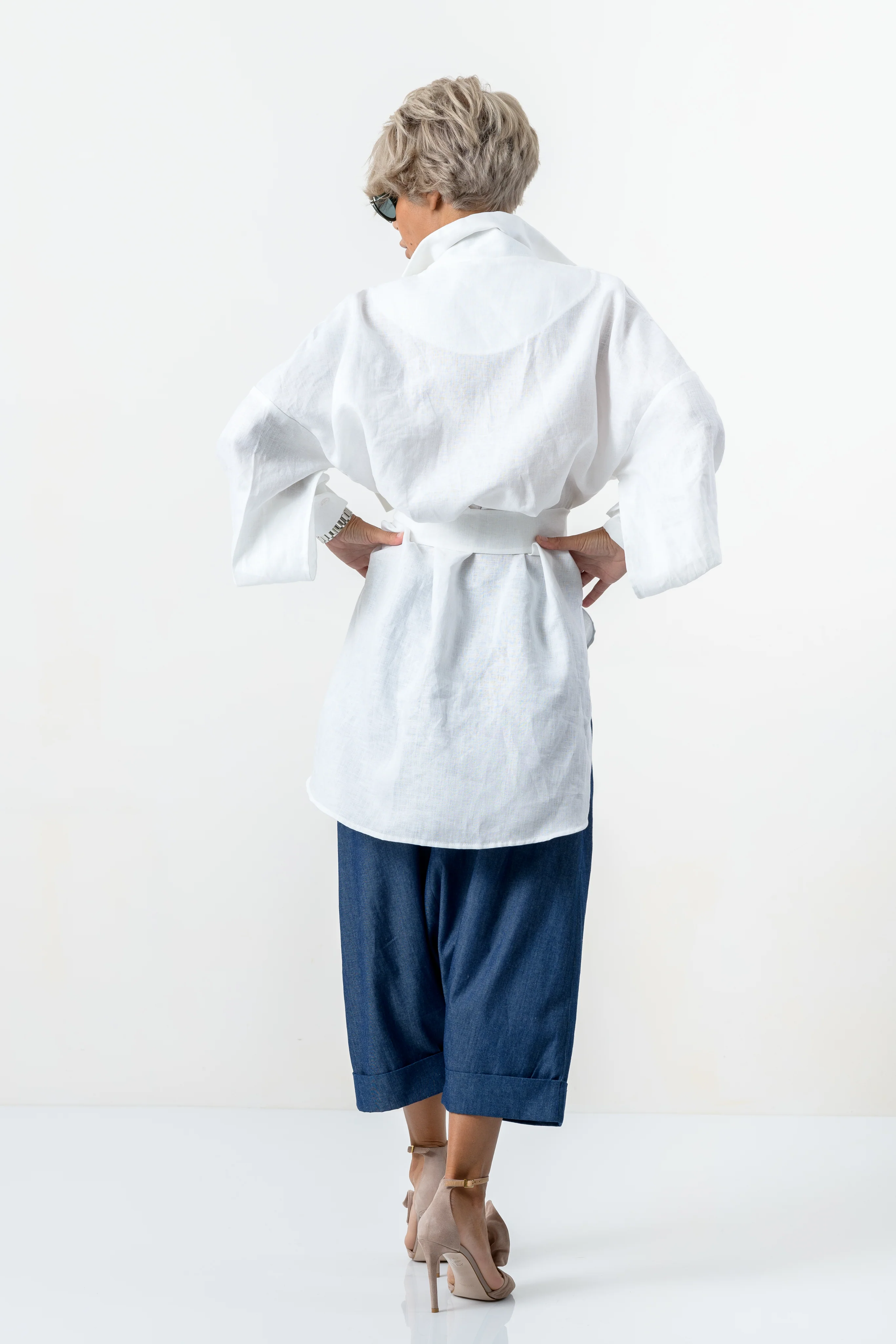 White Asymmetric Extravagant Shirt - Image 6