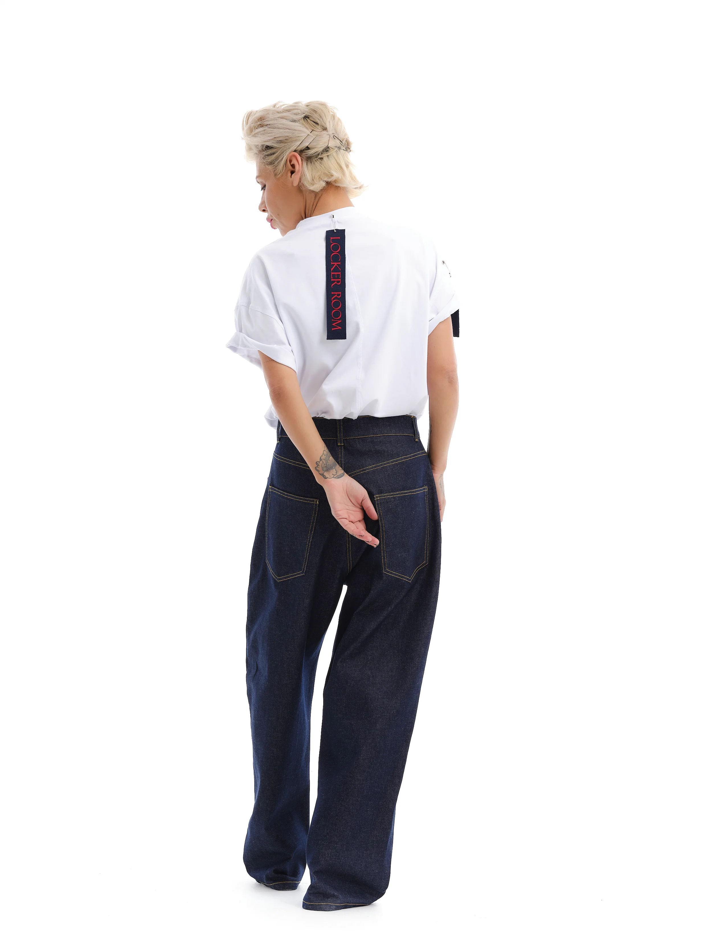 White T-Shirt with Decorative Patches - Image 7
