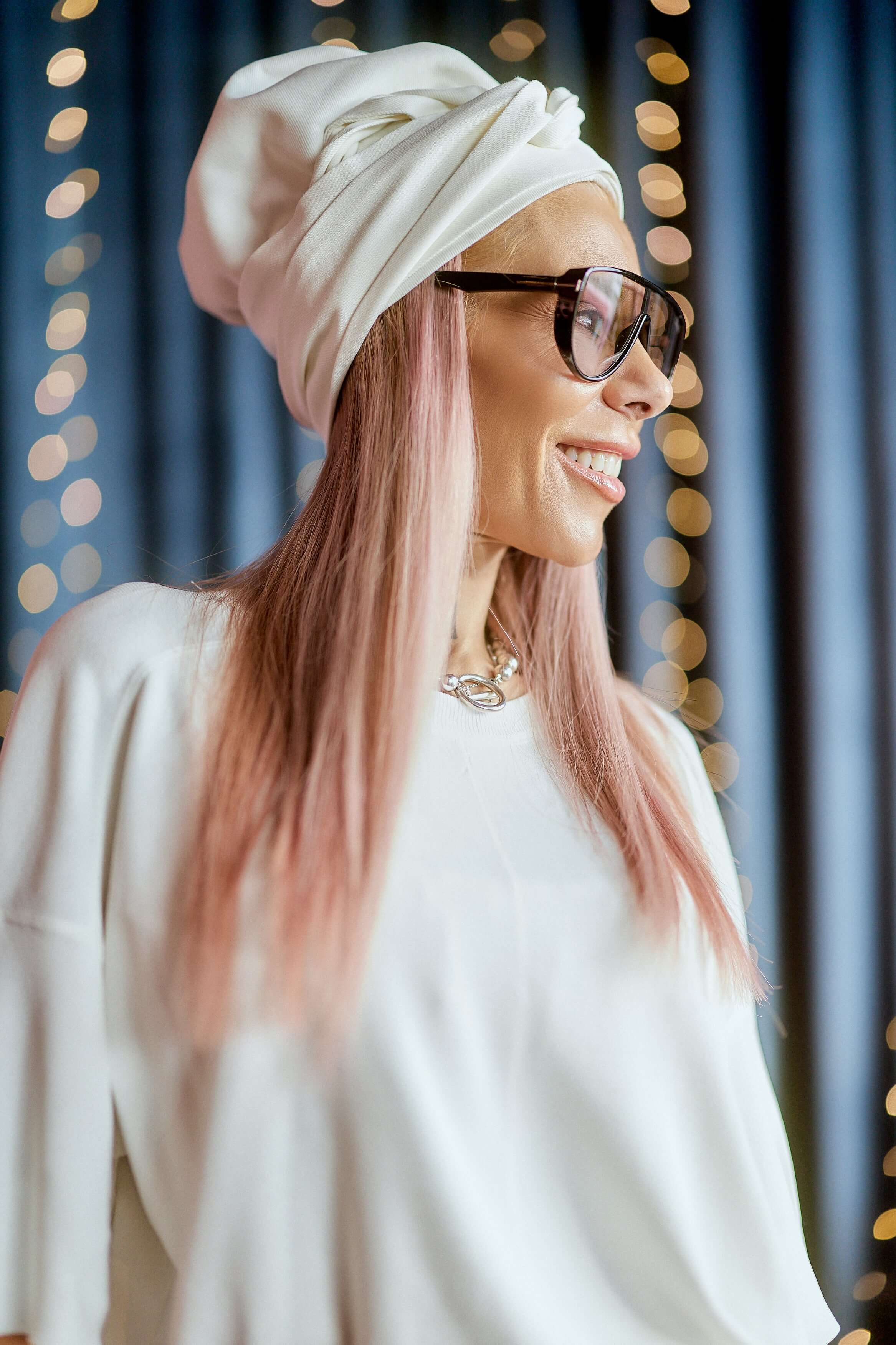 White Turban Hat - Image 3