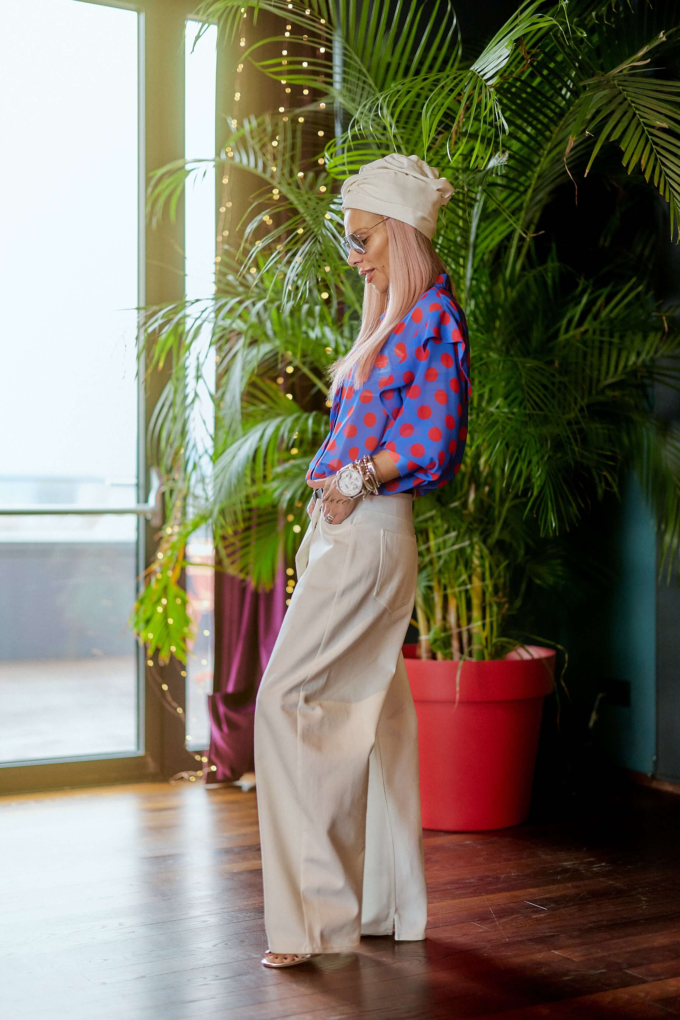 White Wide-Leg Denim Pants - Image 3