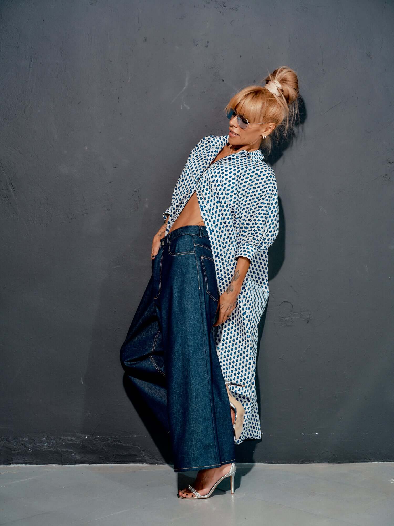 Wide-leg Denim Jeans