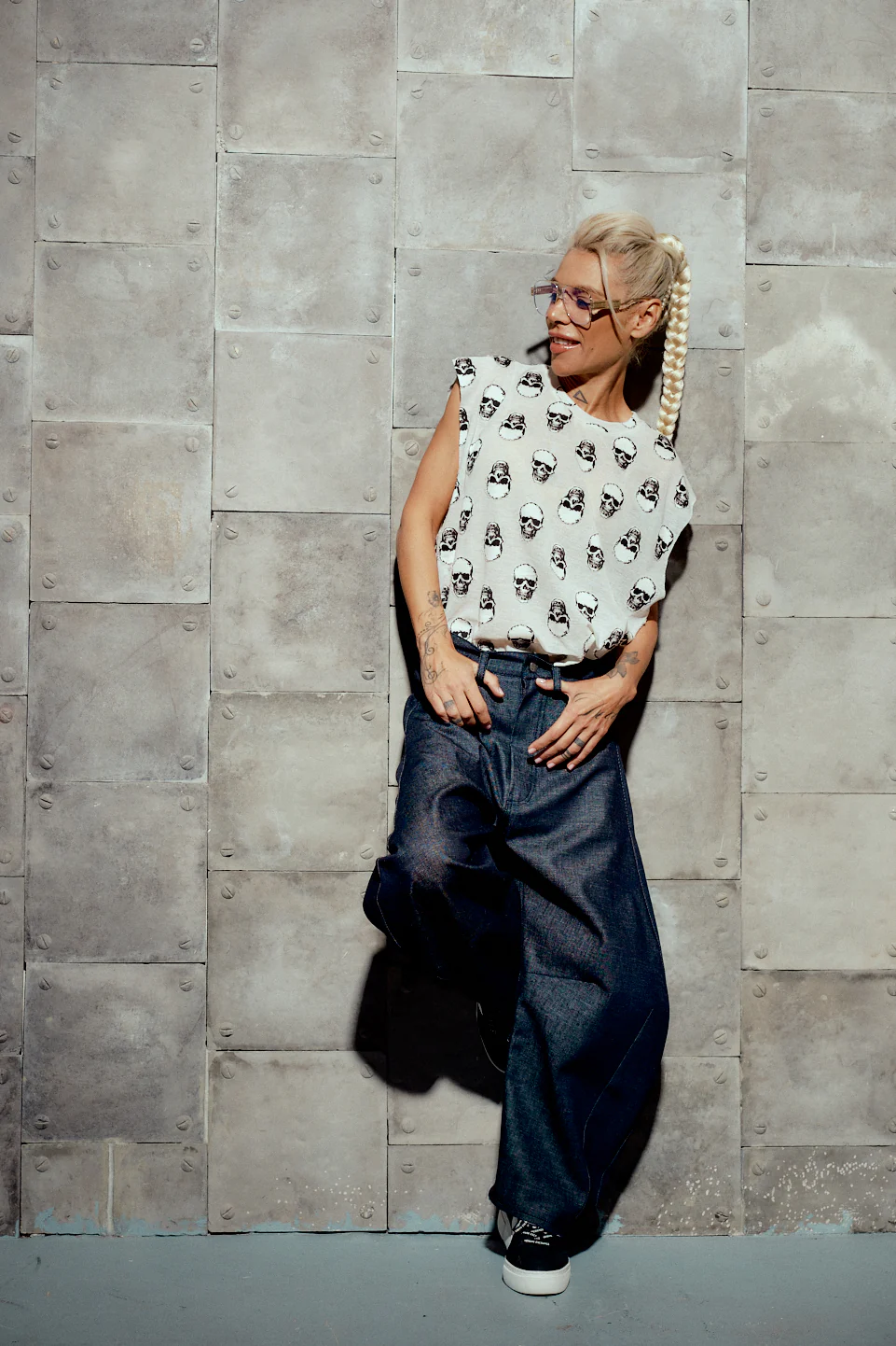 White Skull Print Top - Image 3