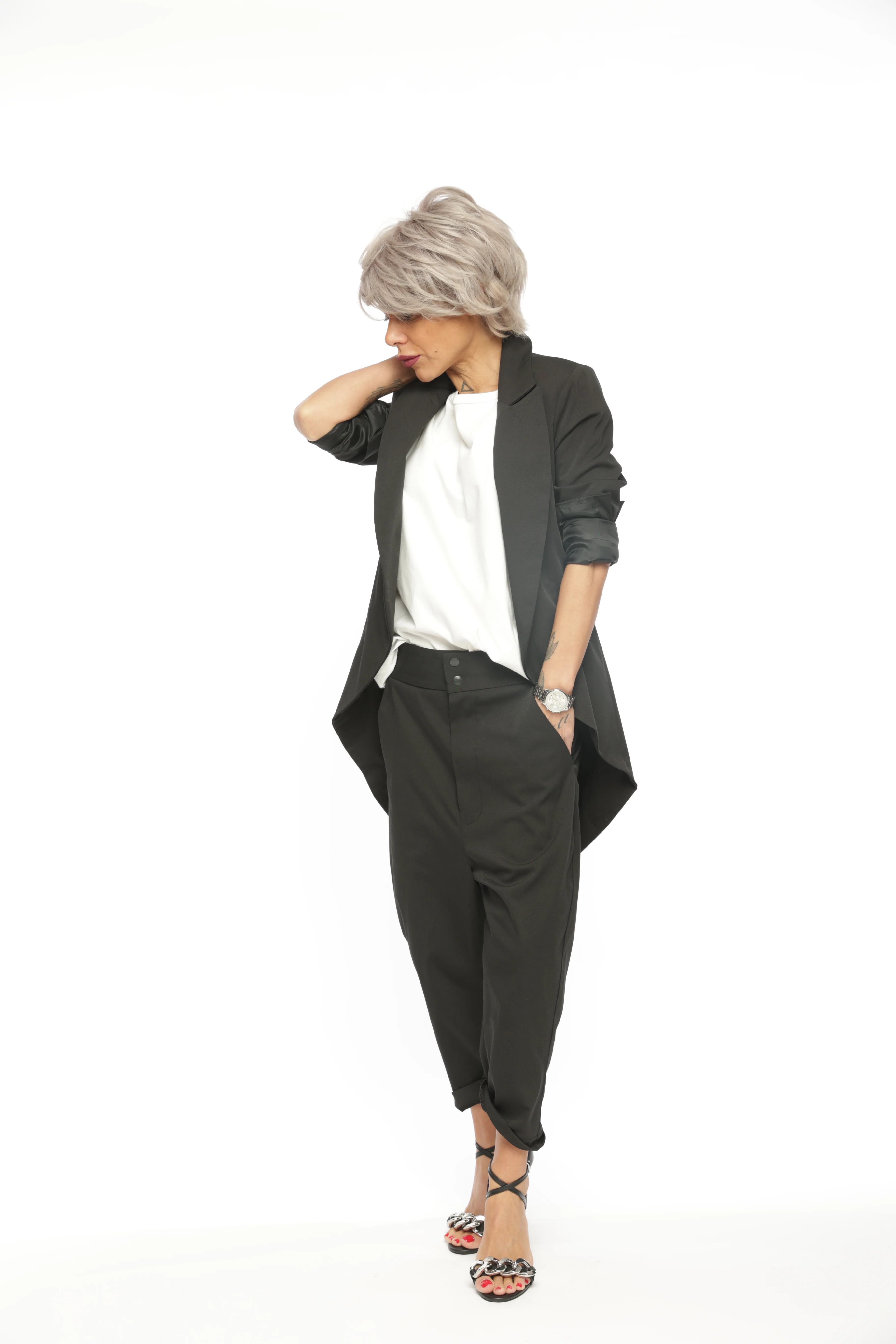 Slim-Fit Blazer Jacket with Long Back - Image 13