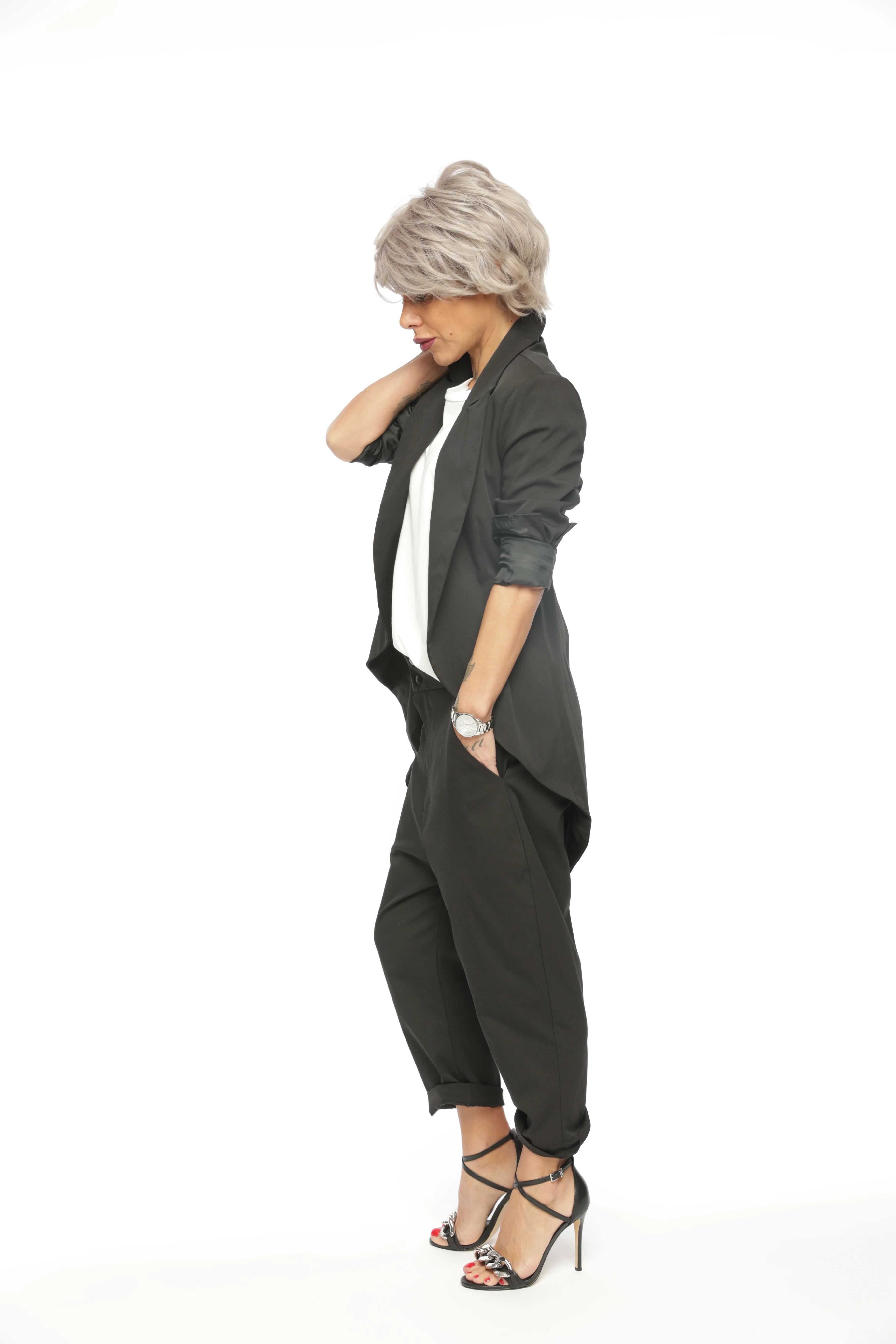 Slim-Fit Blazer Jacket with Long Back - Image 14