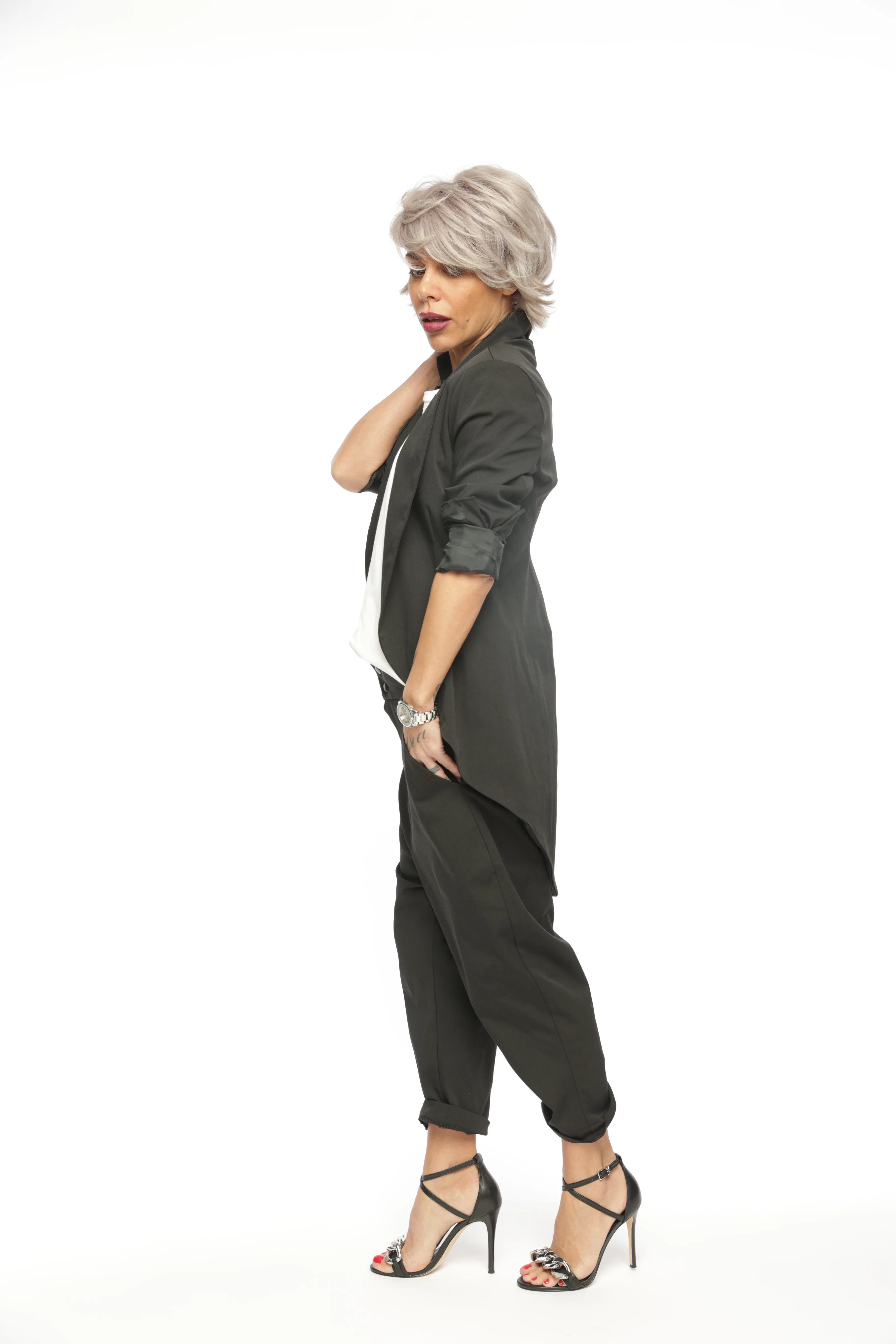 Slim-Fit Blazer Jacket with Long Back - Image 15