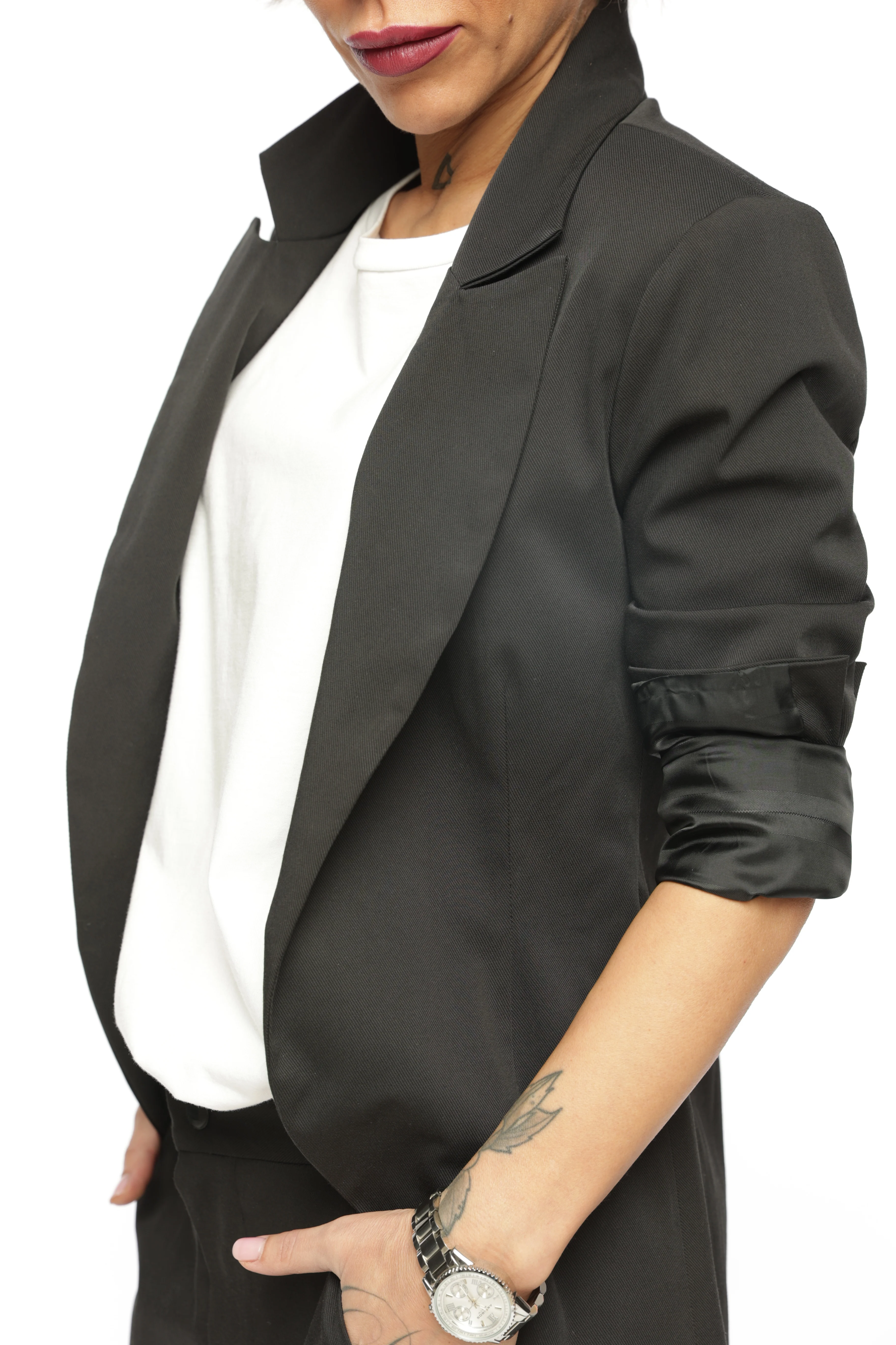 Slim-Fit Blazer Jacket with Long Back - Image 16
