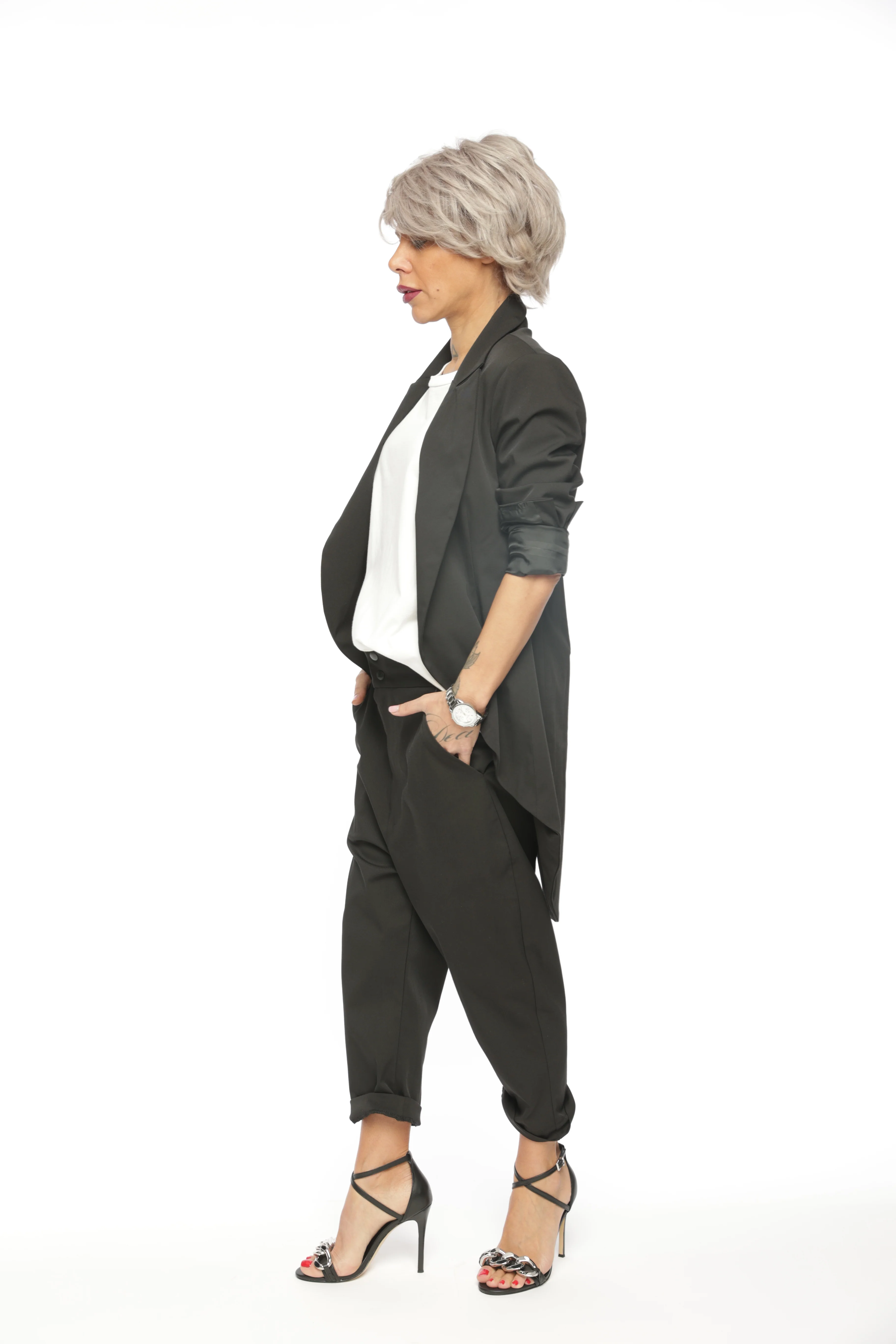 Slim-Fit Blazer Jacket with Long Back - Image 5