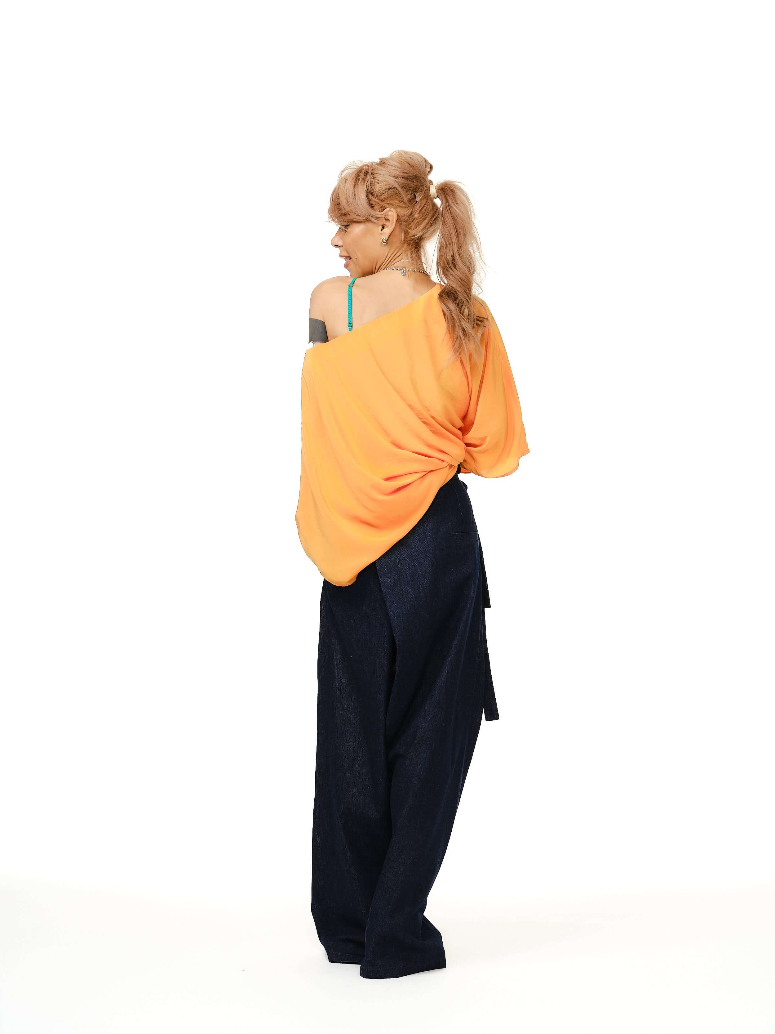 Wrap-Front Wide-Leg Jeans - Image 3