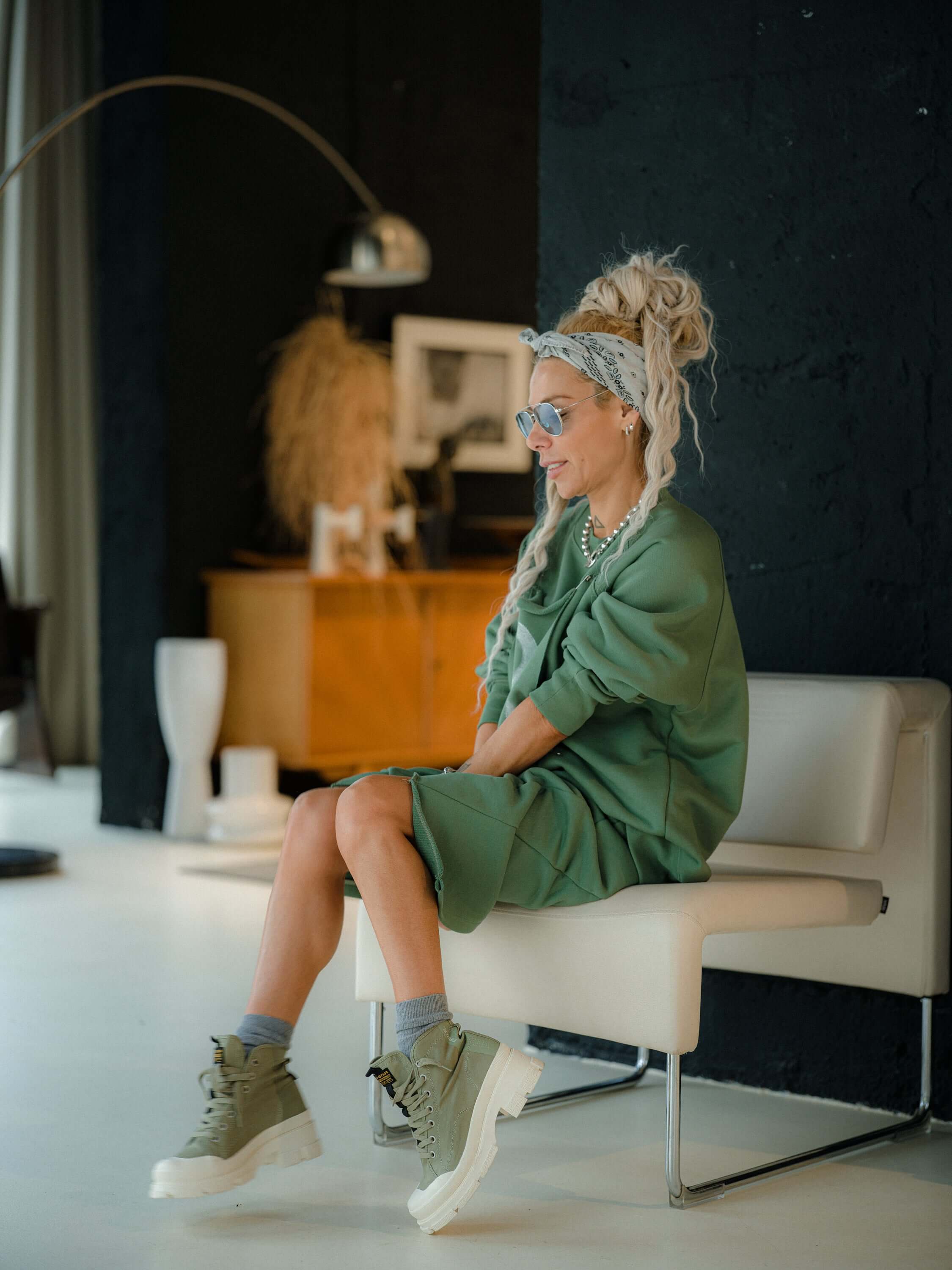Sage Oversized Sweatshirt and Midi Skirt Set - Image 9