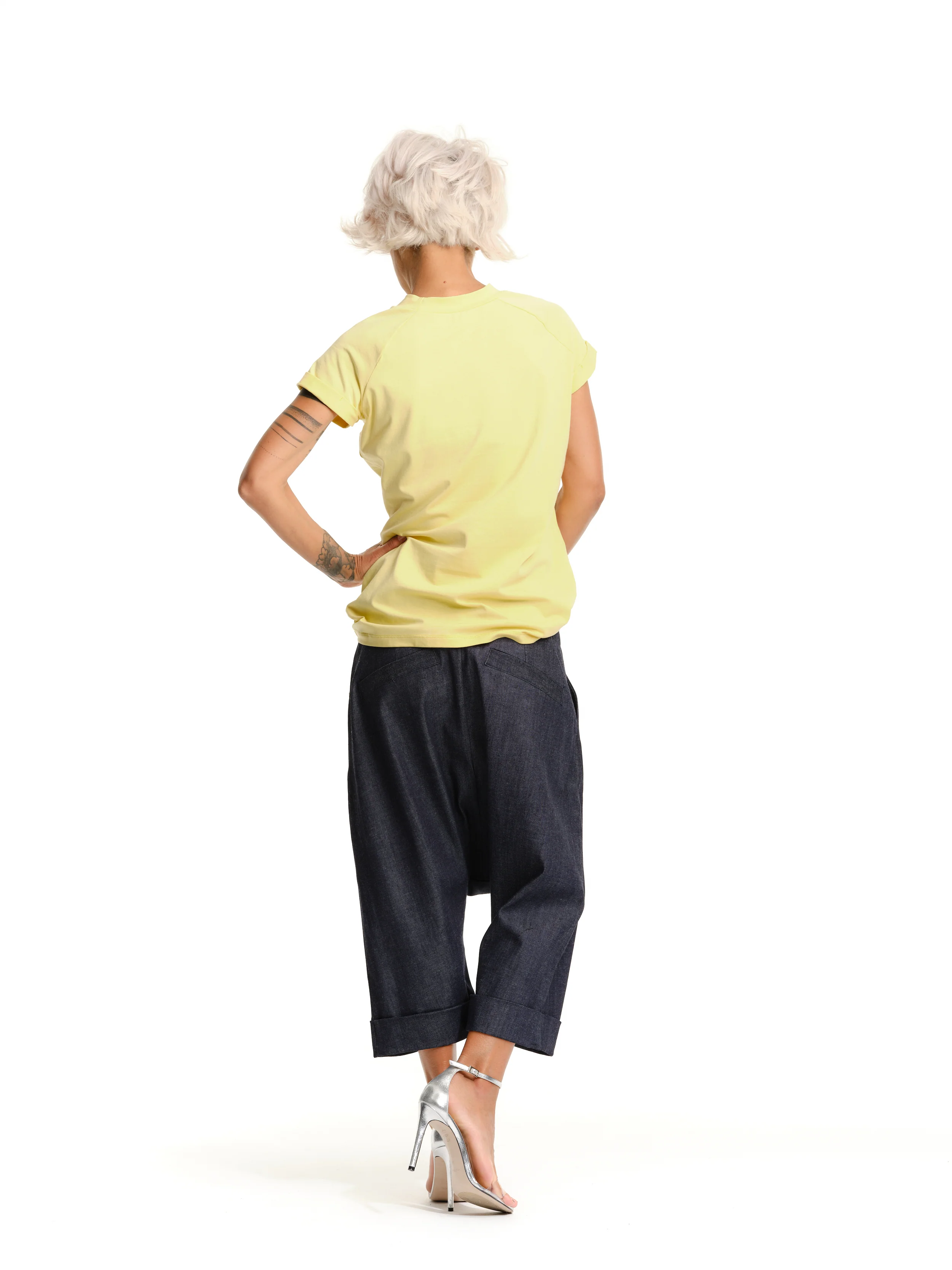 Yellow T-Shirt with Cuffed Sleeves - Image 7